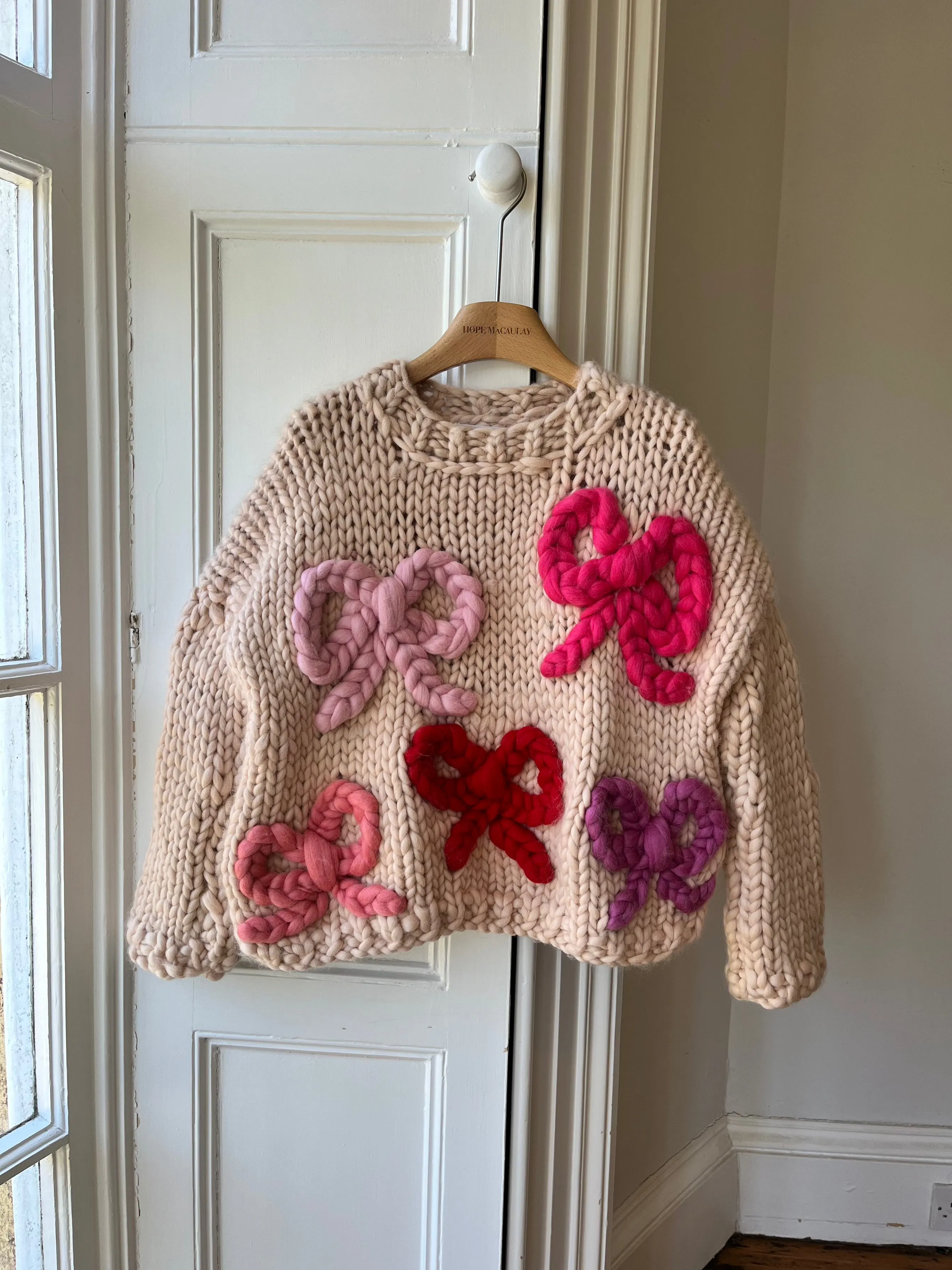 Daphne Bow Chunky Knit Sweater S (Sample) sold by Hope Macaulay