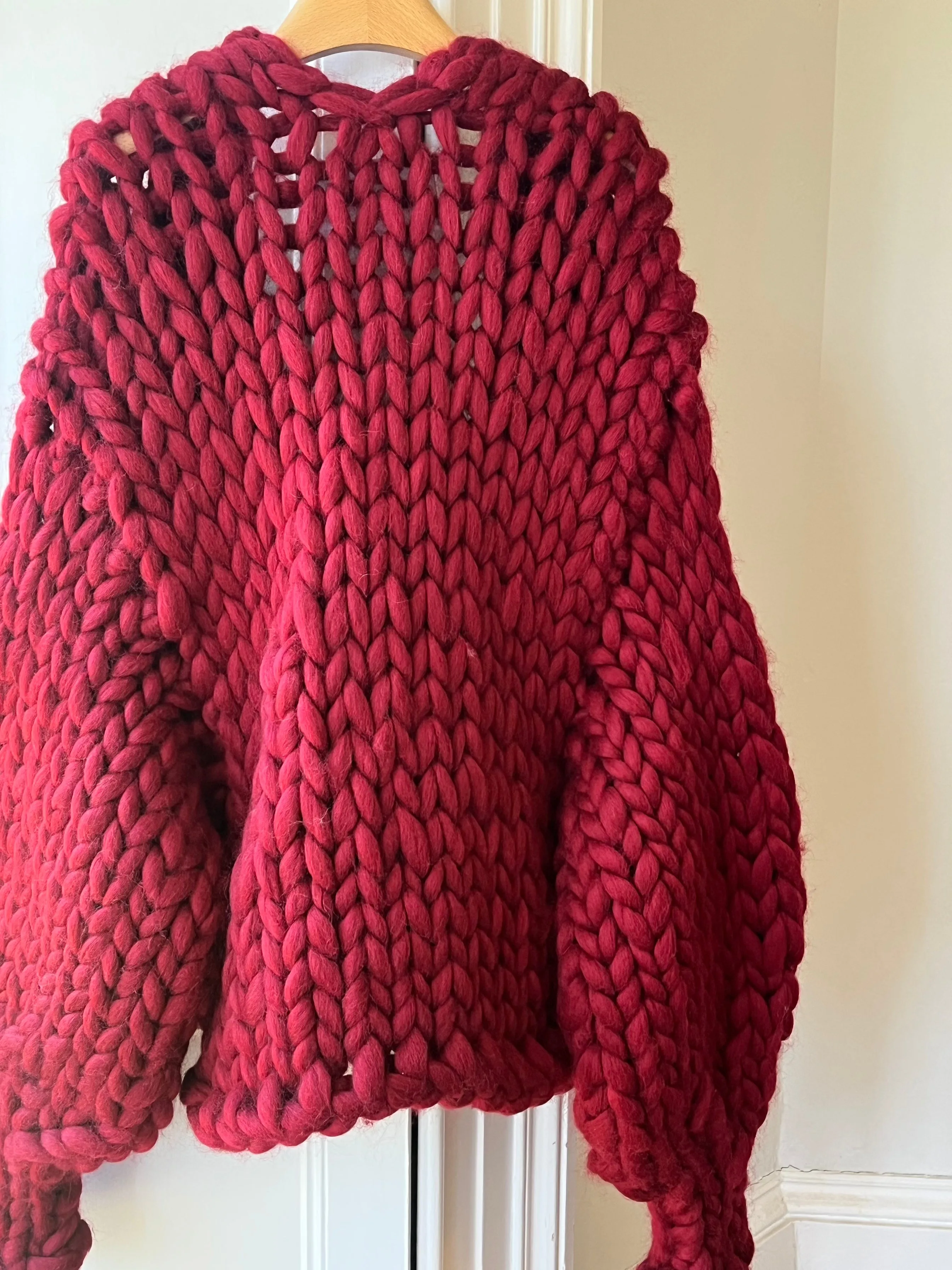 Burgundy Colossal Knit Cardigan XXL (Sample) sold by Hope Macaulay product image thumbnail 4