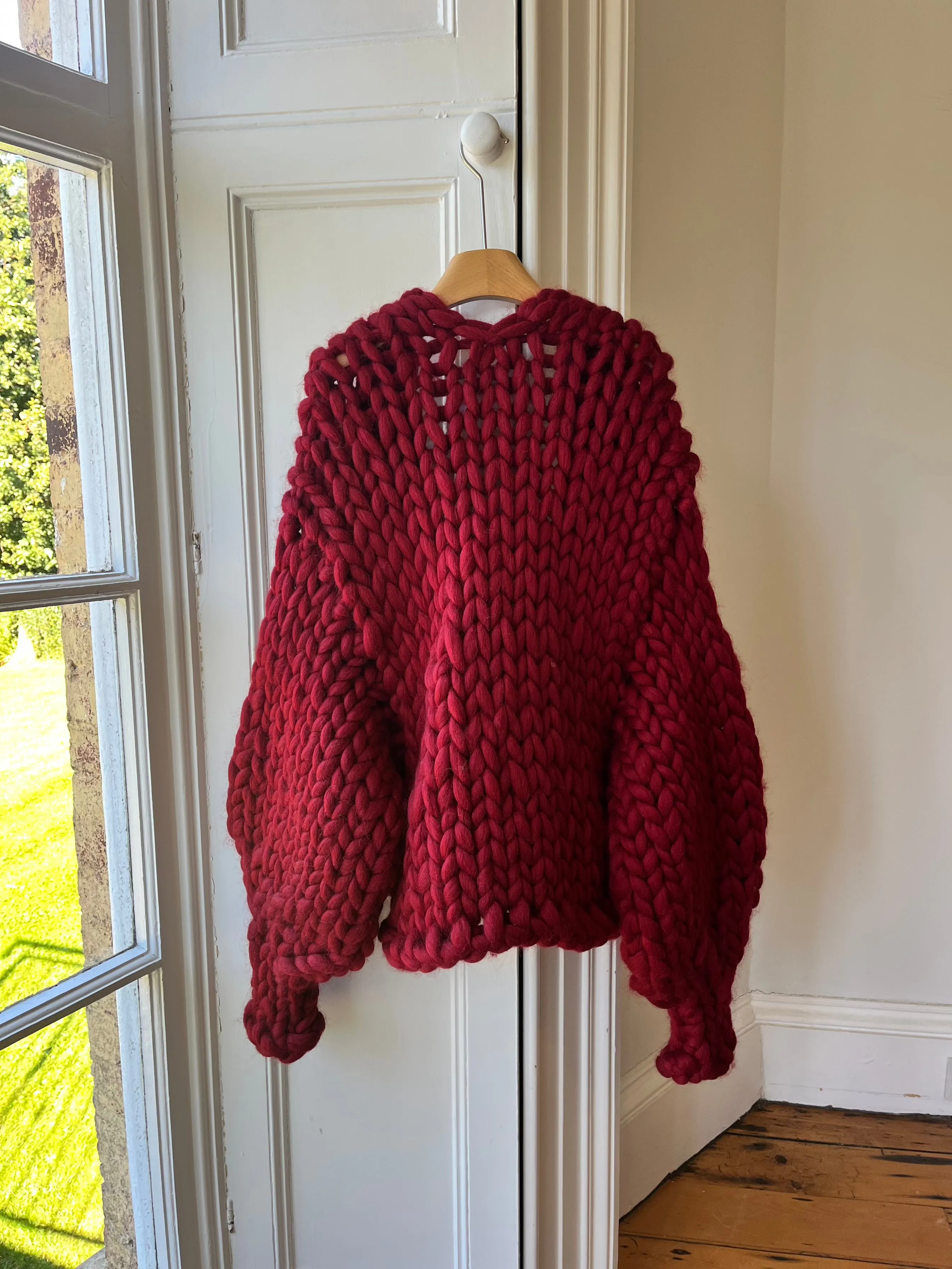 Burgundy Colossal Knit Cardigan XXL (Sample) sold by Hope Macaulay product image thumbnail 3