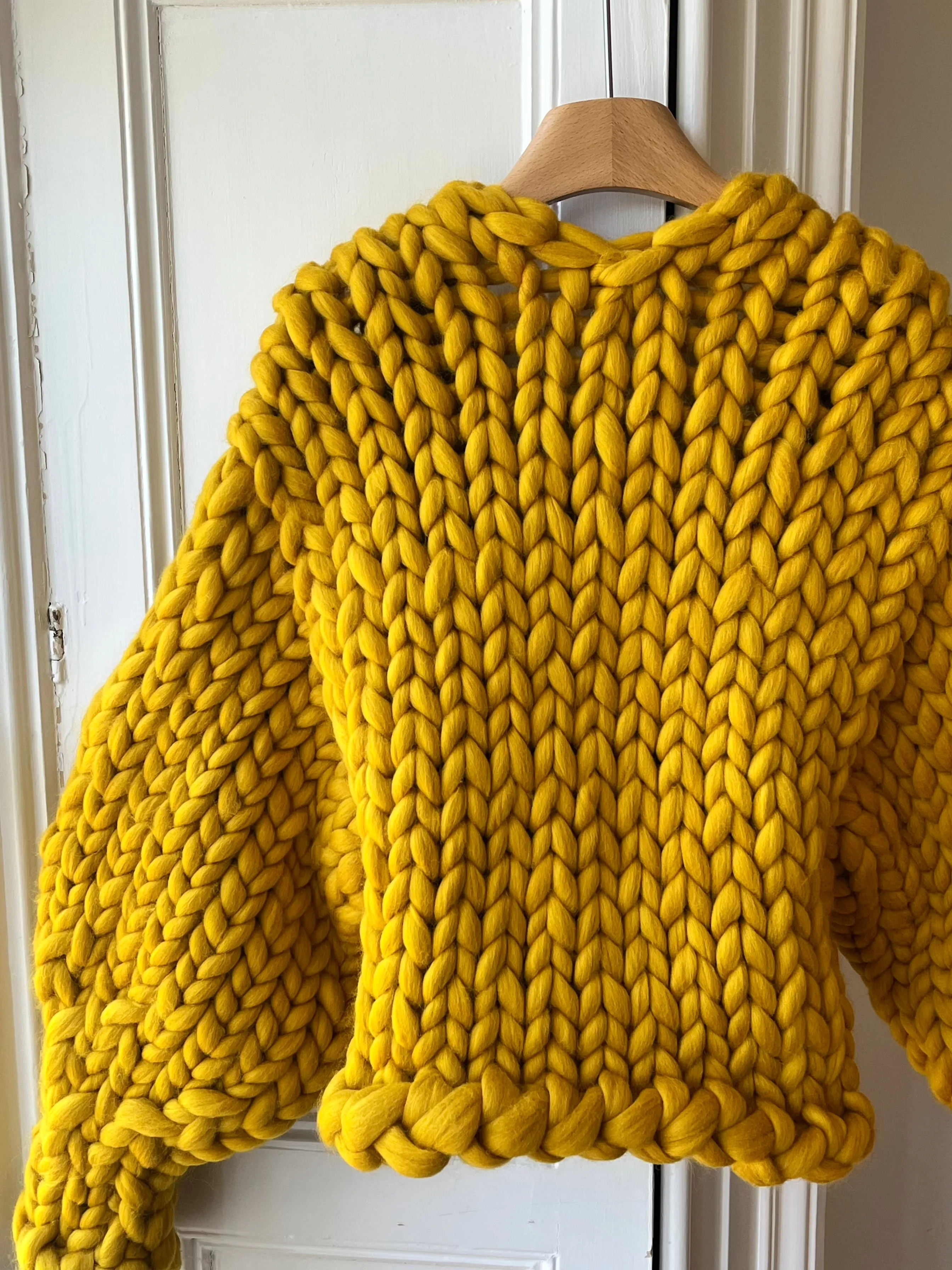 Mustard Colossal Knit Cardigan S/M (Merino Limited Edition Sample) sold by Hope Macaulay product image thumbnail 4