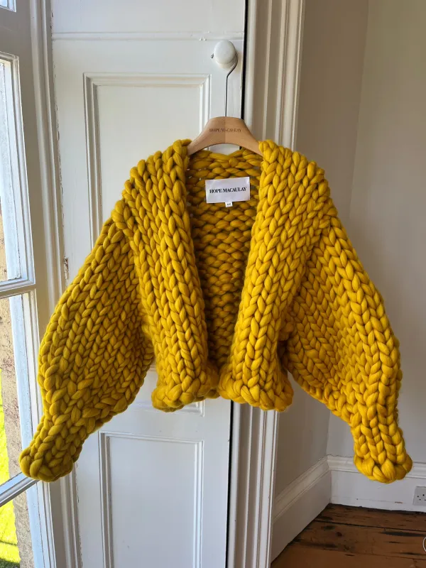 Mustard Colossal Knit Cardigan S/M (Merino Limited Edition Sample) sold by Hope Macaulay