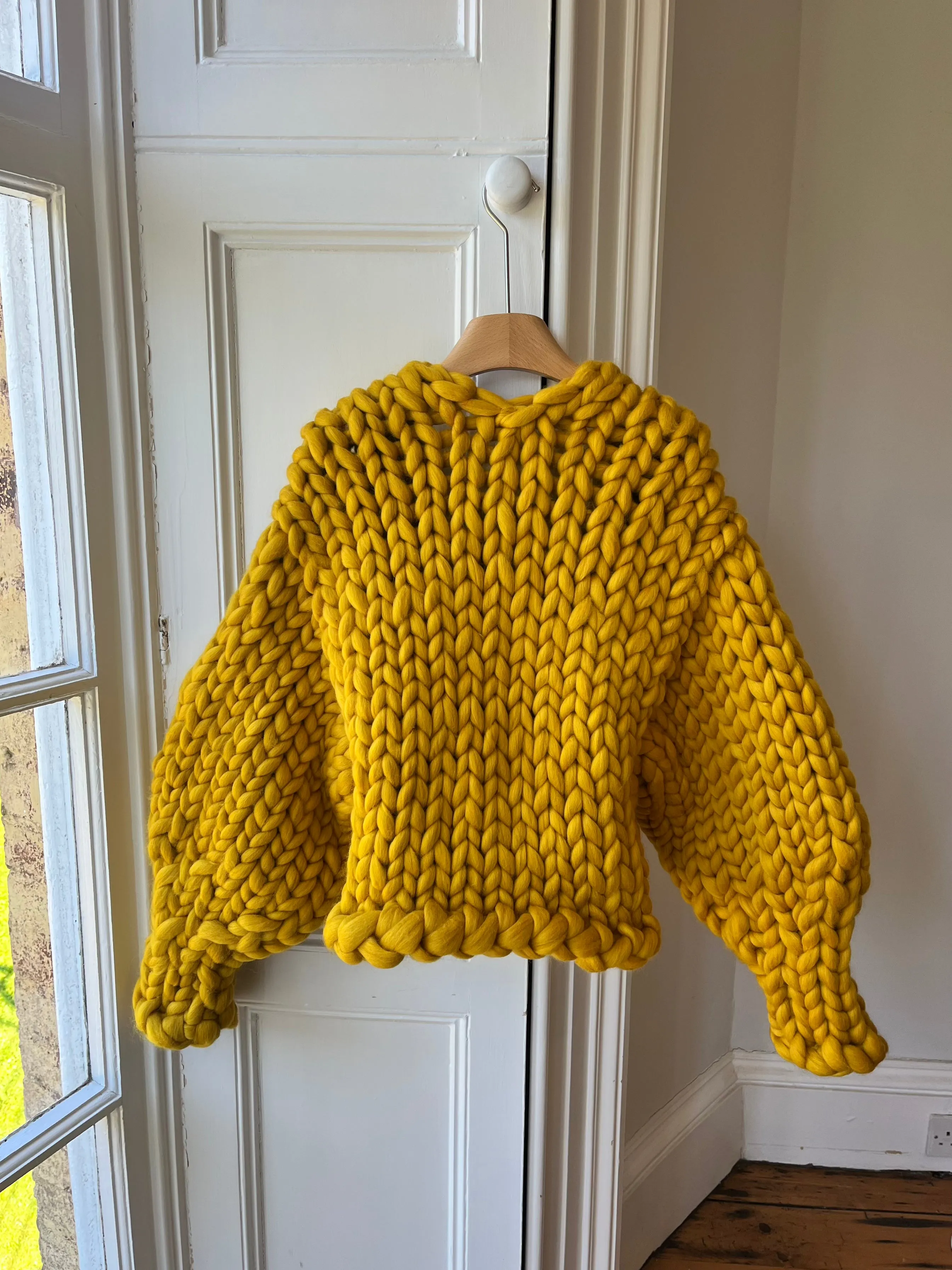 Mustard Colossal Knit Cardigan S/M (Merino Limited Edition Sample) sold by Hope Macaulay product image thumbnail 3