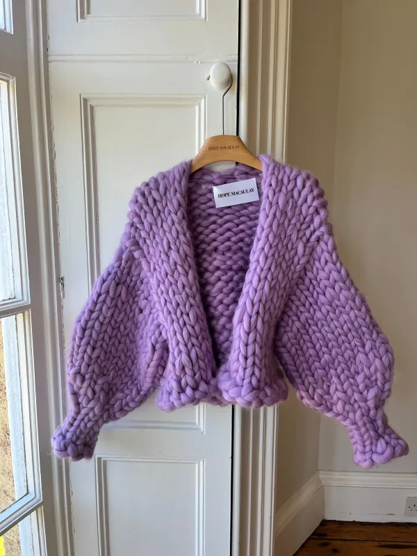 Lavender Colossal Knit Cardigan S/M (Limited Edition Sample) sold by Hope Macaulay