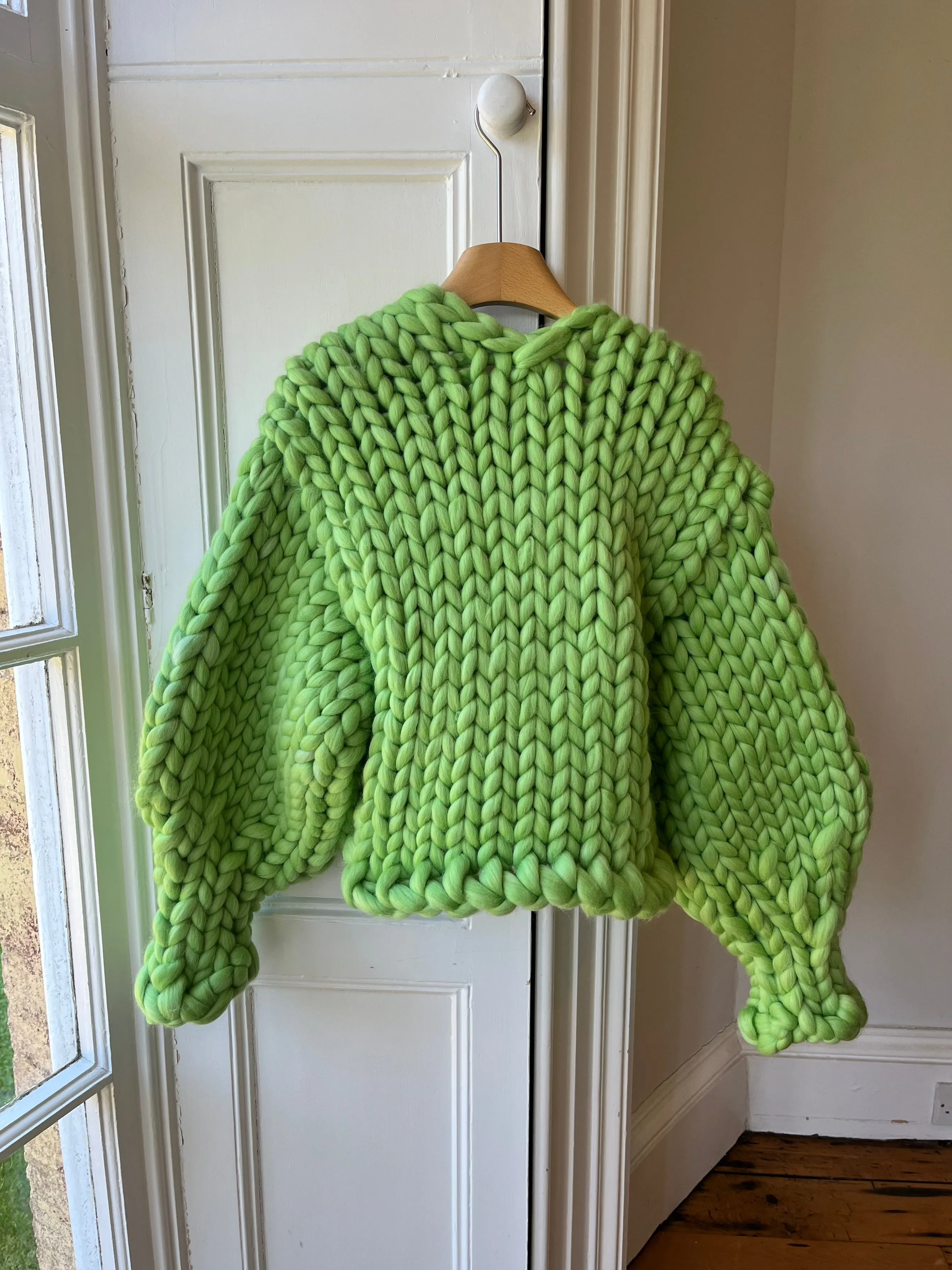 Apple Green Colossal Knit Cardigan S/M, XXL (Merino Limited Edition Sample) sold by Hope Macaulay product image thumbnail 3