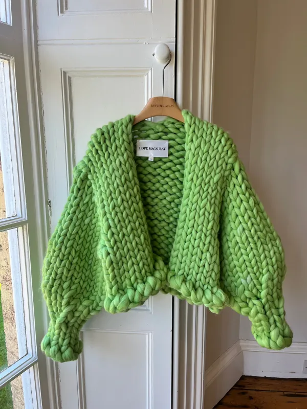 Apple Green Colossal Knit Cardigan S/M, XXL (Merino Limited Edition Sample) sold by Hope Macaulay