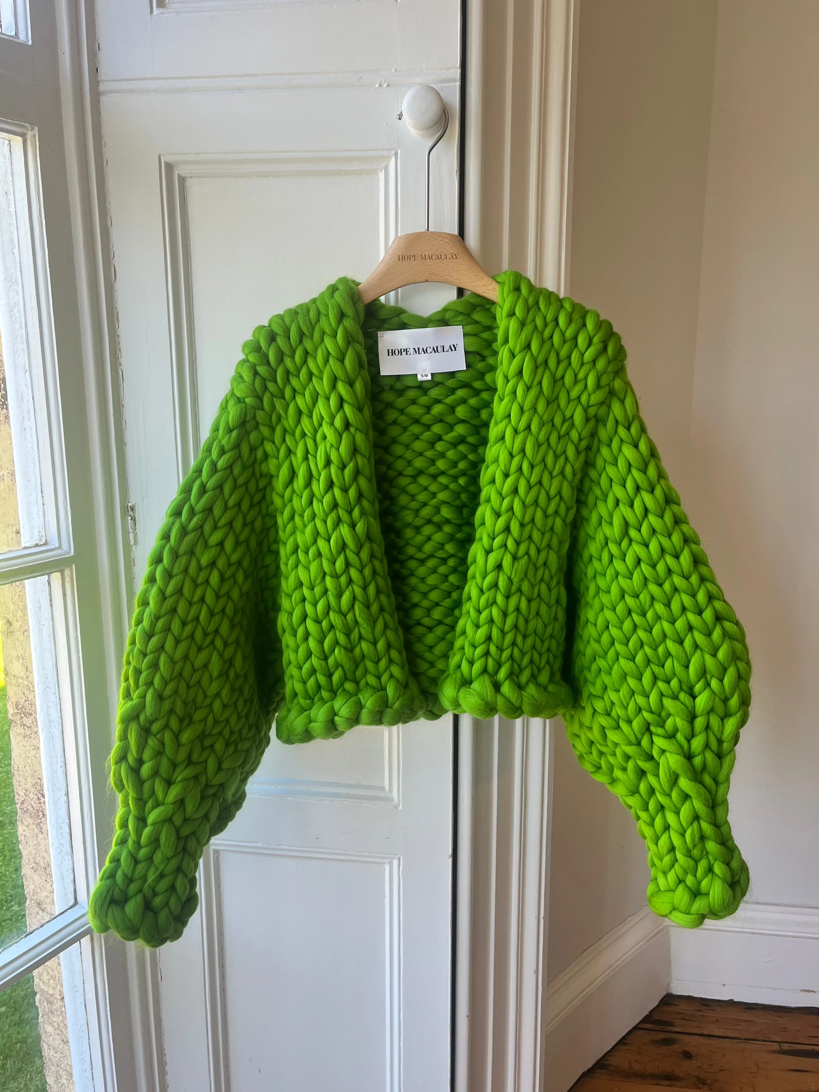 Green Colossal Knit Cardigan XS/S (Merino Limited Edition Sample) sold by Hope Macaulay