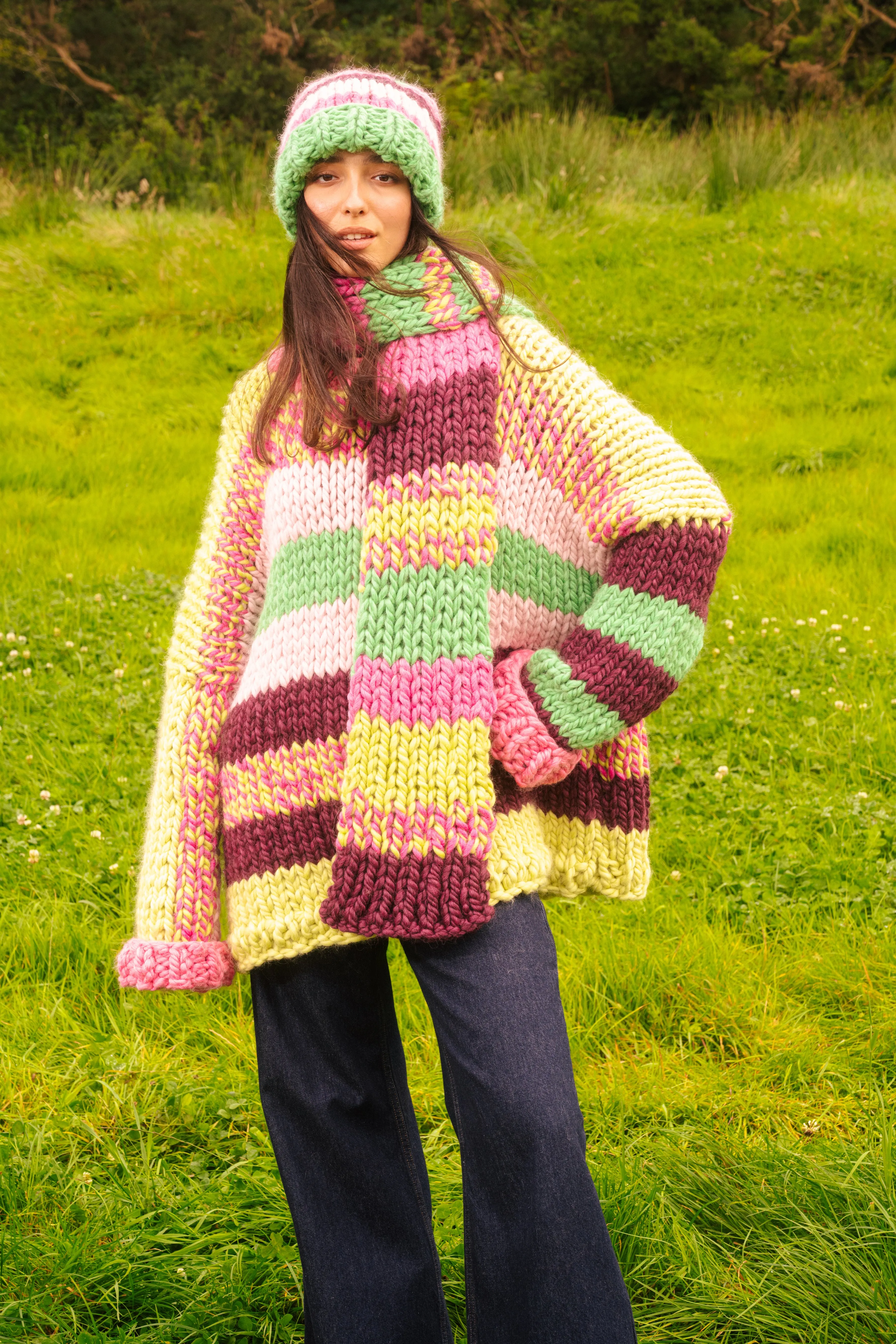 One-of-a-kind Irish Alpaca Chunky Knit Scarf - Heather sold by Hope Macaulay product image thumbnail 5