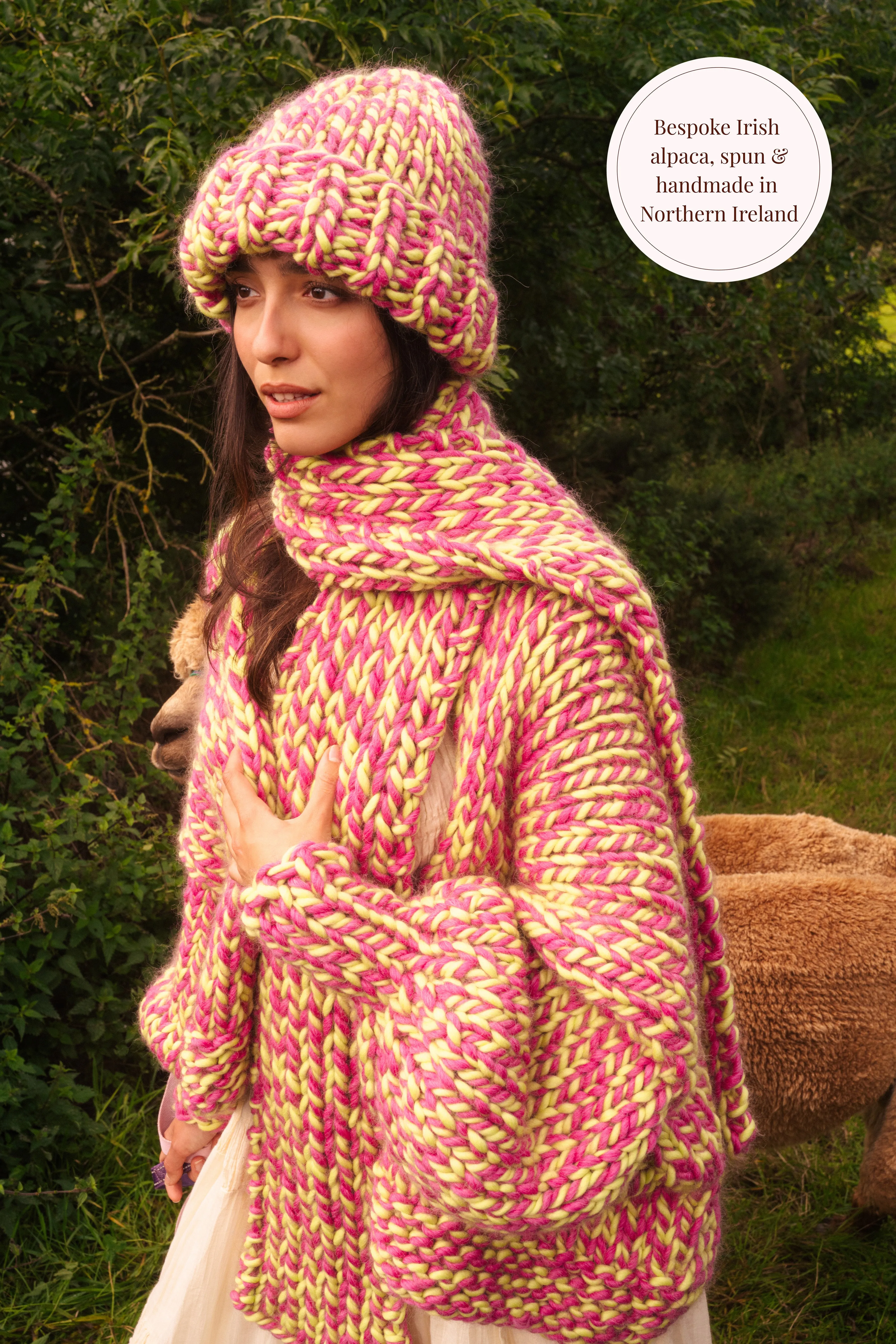 One-of-a-kind Irish Alpaca Chunky Knit Beanie Hat - Róisín sold by Hope Macaulay