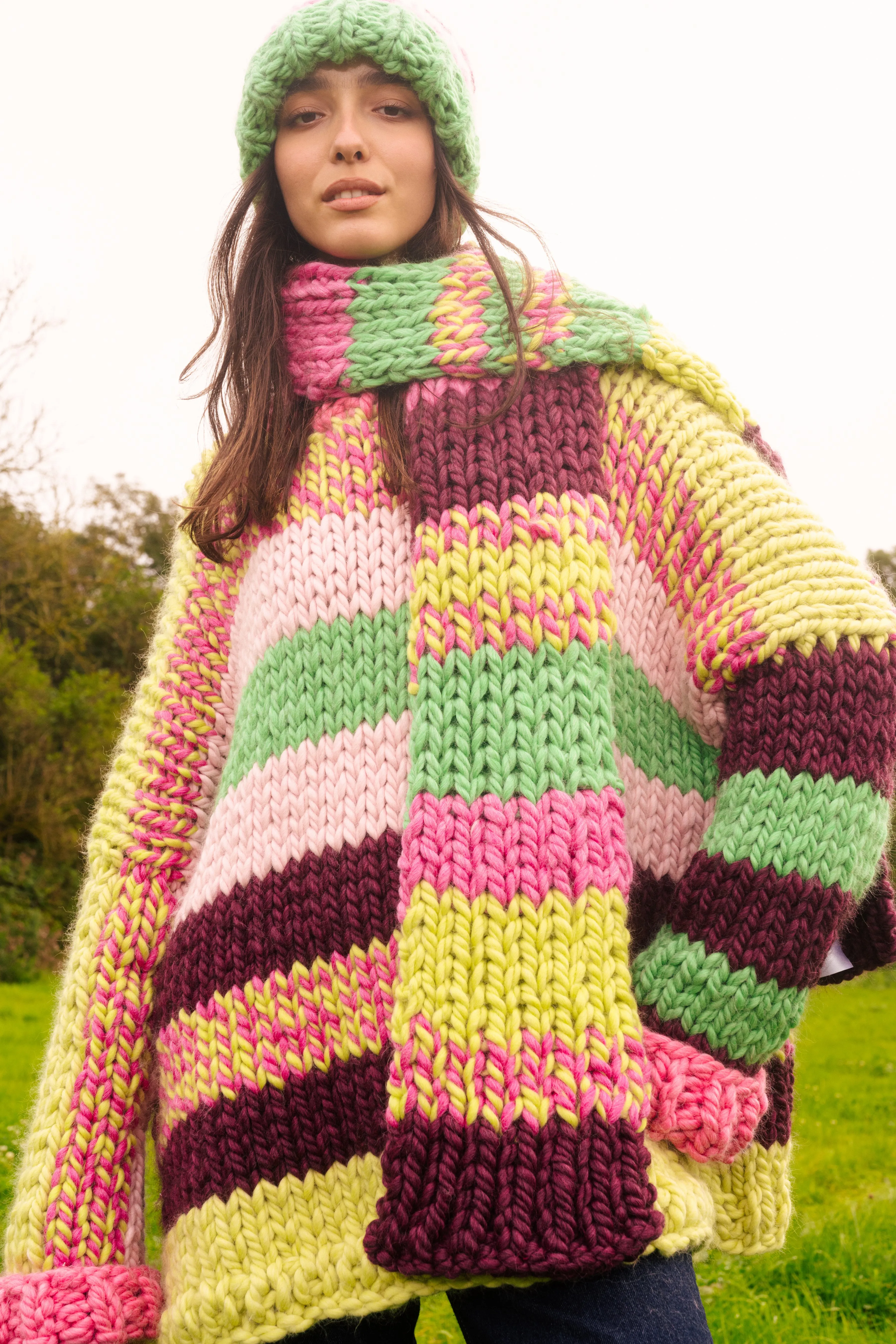 One-of-a-kind Irish Alpaca Chunky Knit Beanie Hat - Aisling sold by Hope Macaulay product image thumbnail 2