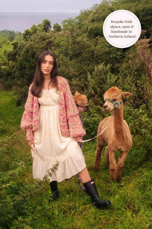 One-of-a-kind Irish Alpaca Chunky Knit Cardigan - Downhill sold by Hope Macaulay