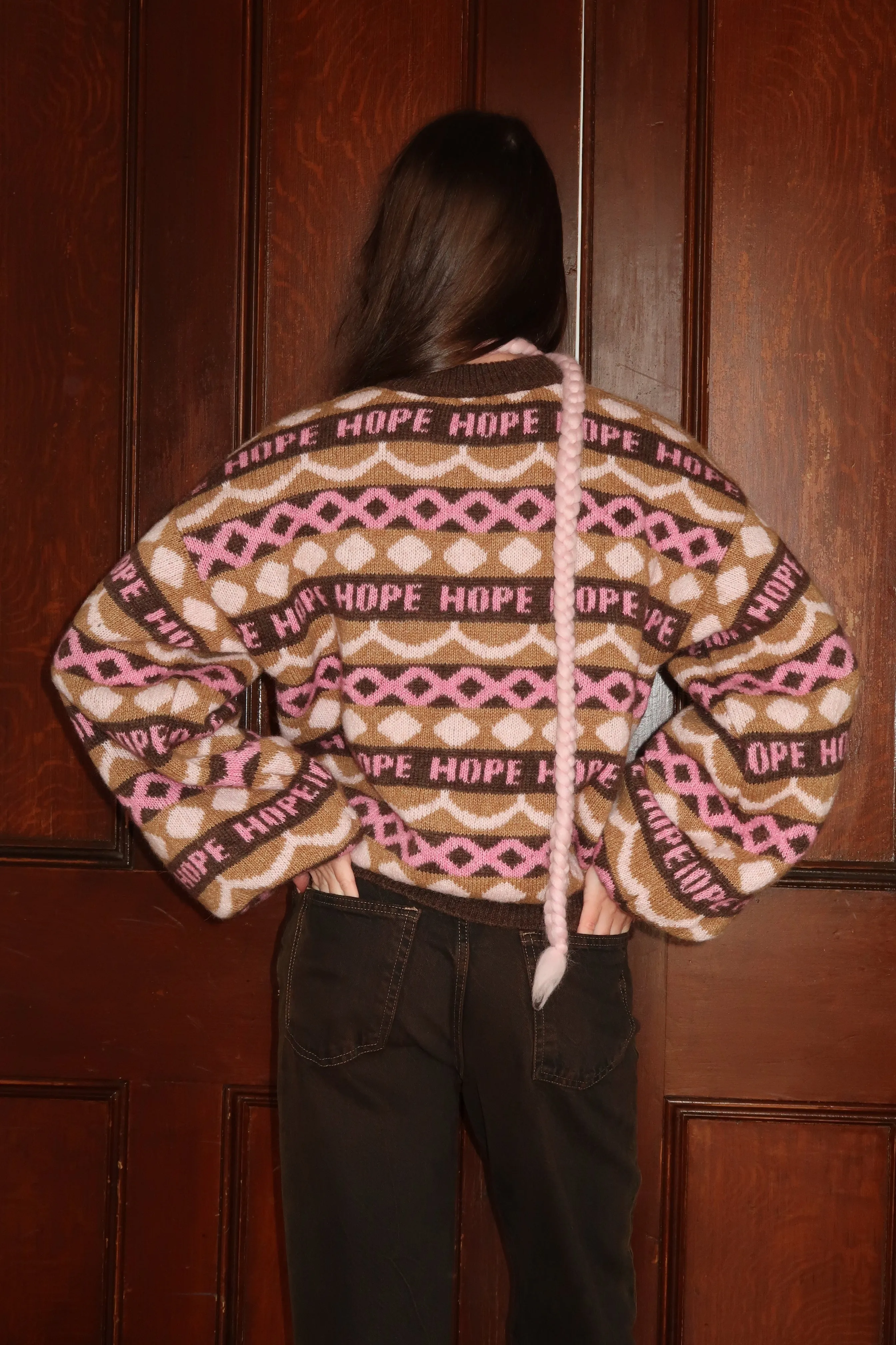 Mocha Fair Isle Knit Sweater sold by Hope Macaulay product image thumbnail 5