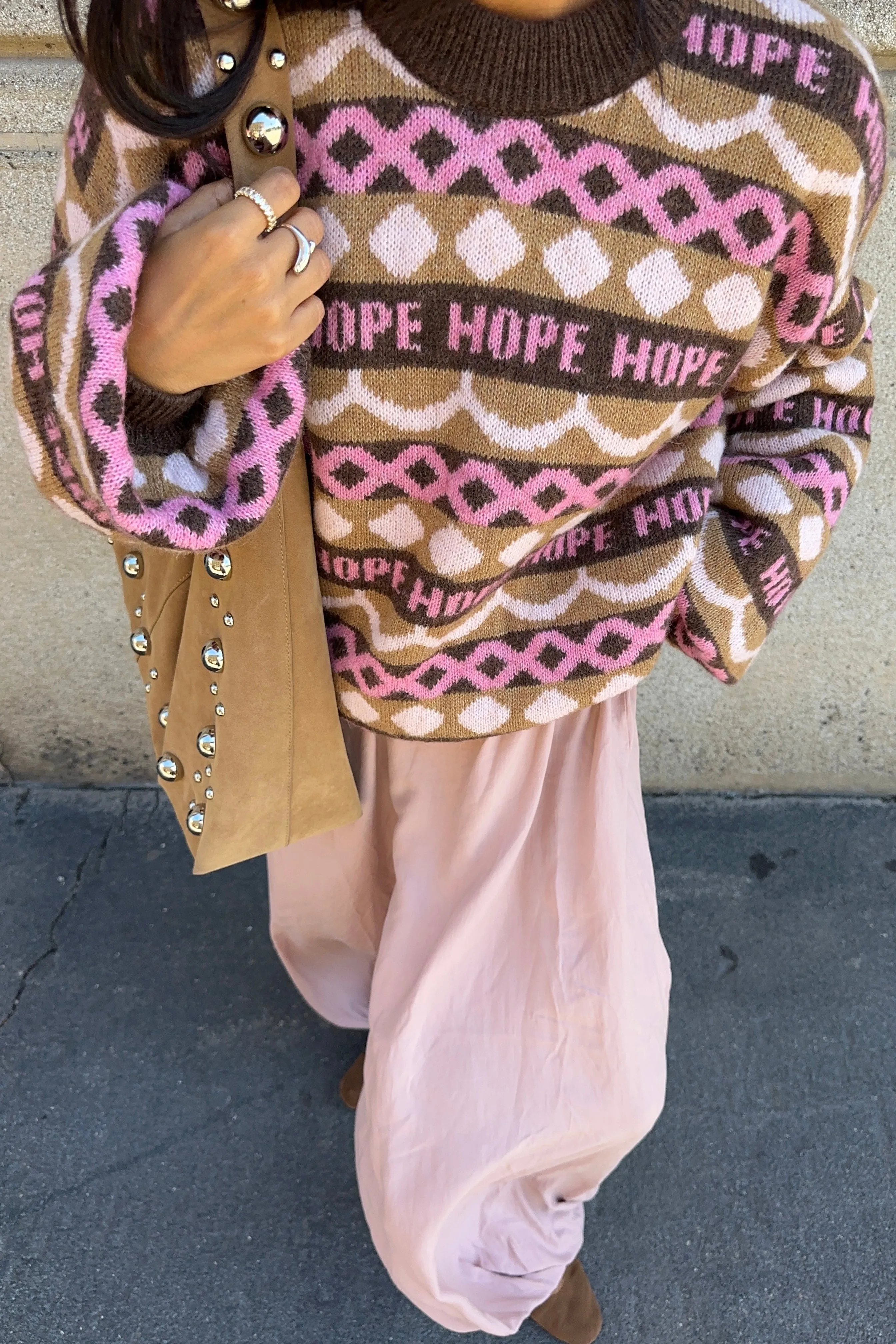 Mocha Fair Isle Knit Sweater sold by Hope Macaulay product image thumbnail 2