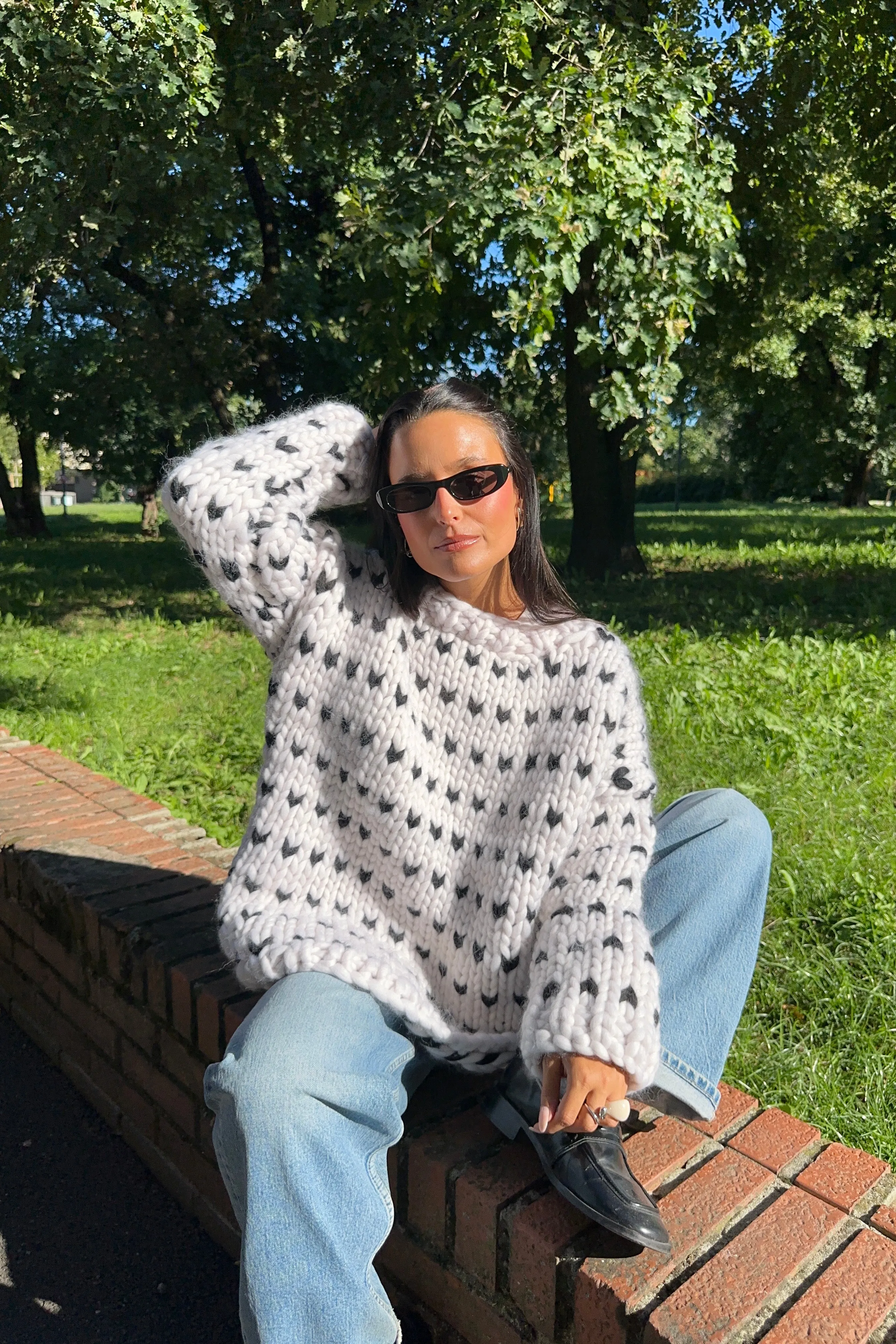 Gigi Polka Dot Chunky Knit Sweater sold by Hope Macaulay product image thumbnail 4