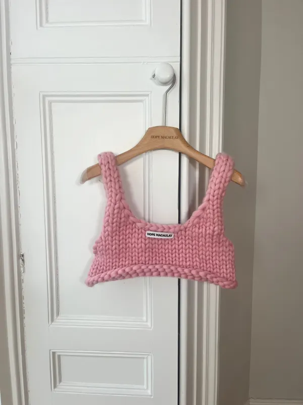 Pink Chunky Knit Bralette L (Sample) sold by Hope Macaulay