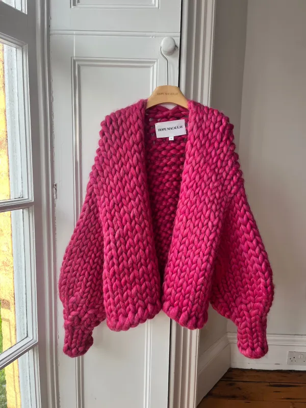 Sparkle Pink Colossal Knit Cardigan L/XL (Sample) sold by Hope Macaulay