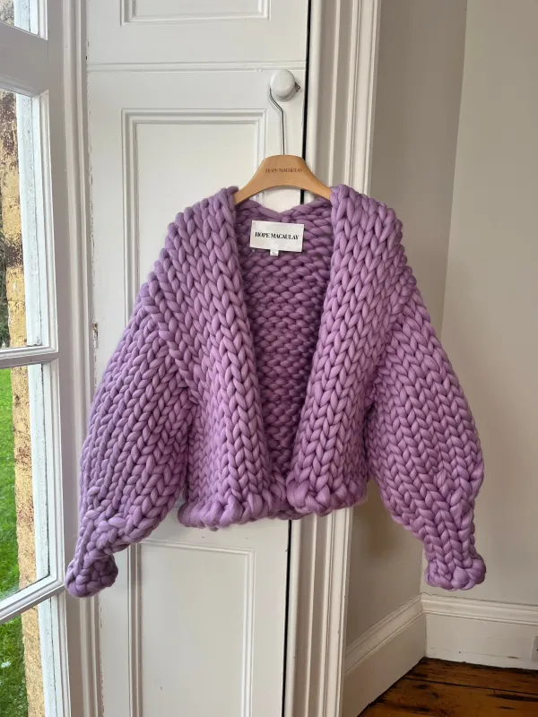 Purple Colossal Knit Cardigan (Merino Sample) sold by Hope Macaulay