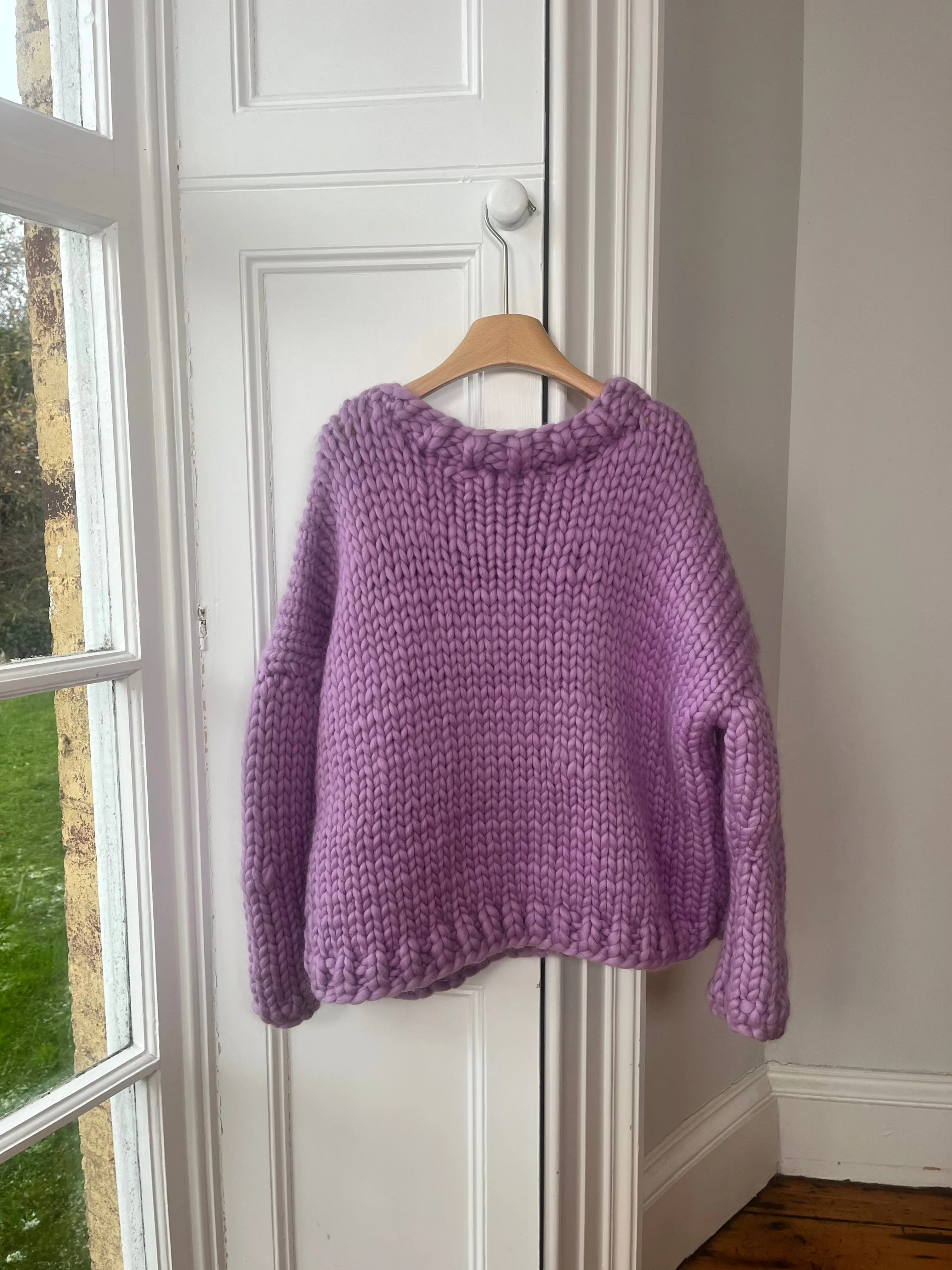 1of1 Purple Bow Chunky Knit Sweater S/M (Sample) sold by Hope Macaulay product image thumbnail 3