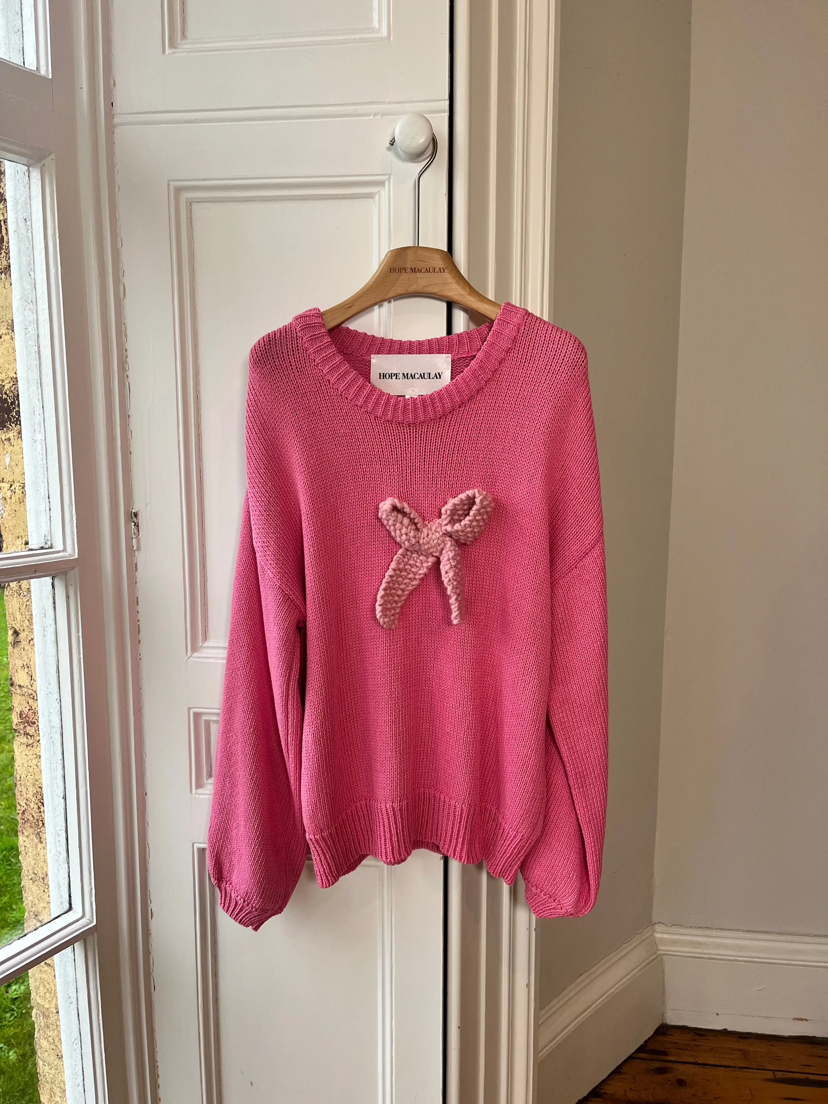 1of4 Pink Bow Cotton Sweater (Sample) sold by Hope Macaulay