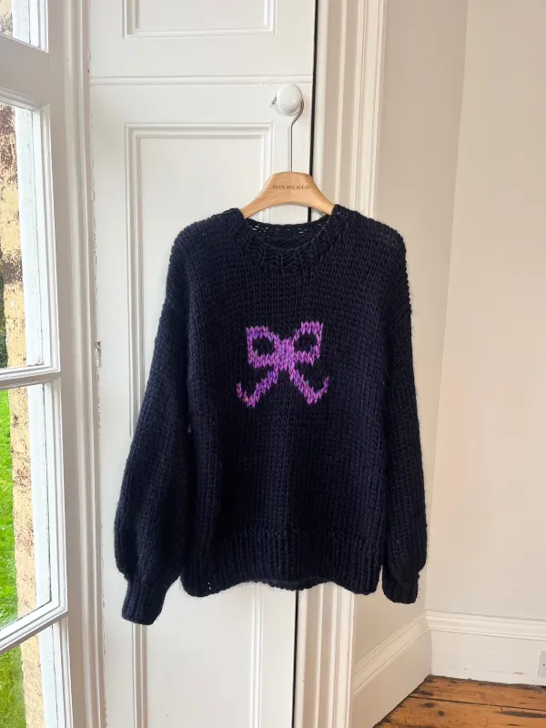 1of1 Navy Bow Knit Sweater S/M (Sample) sold by Hope Macaulay