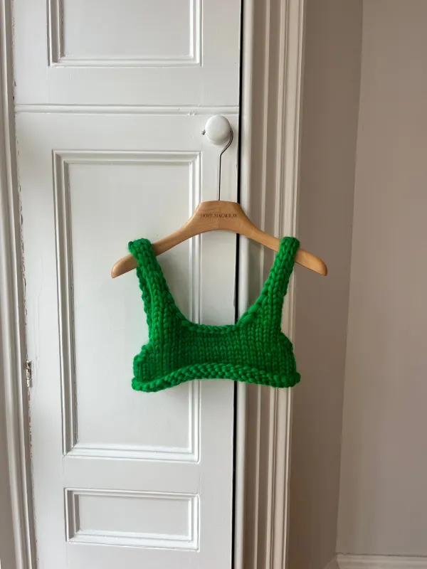Green Chunky Knit Bralette S (Sample) sold by Hope Macaulay