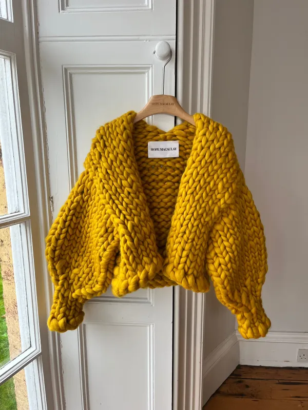 Golden Yellow Colossal Knit Cardigan S/M, M/L (Sample) sold by Hope Macaulay