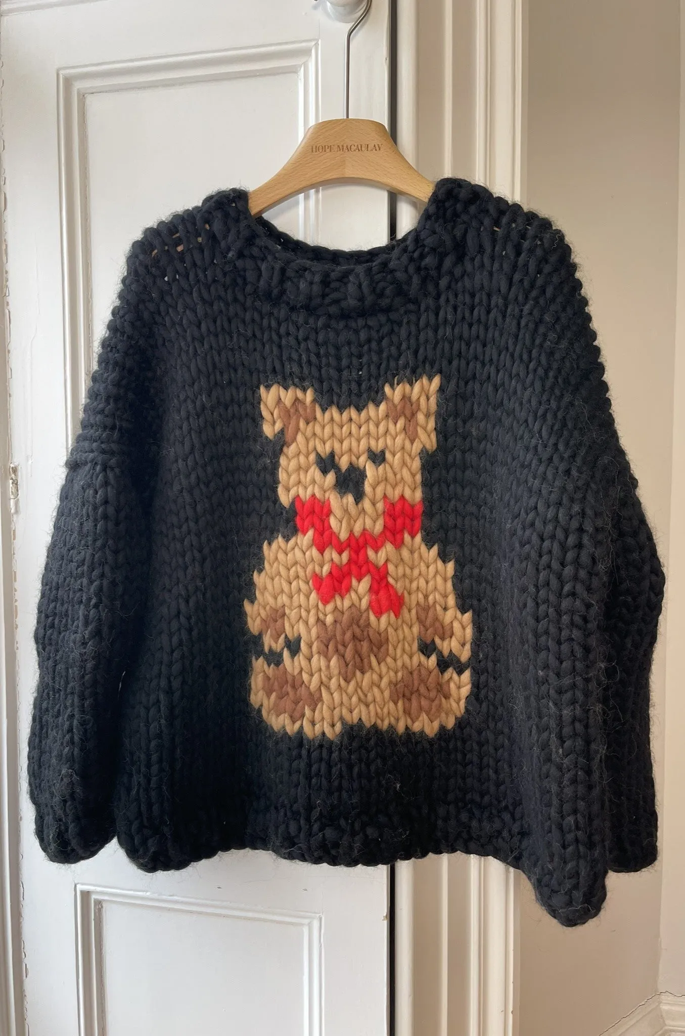 Teddy Bear Black Chunky Knit Sweater S (Discontinued Sample) sold by Hope Macaulay product image thumbnail 2