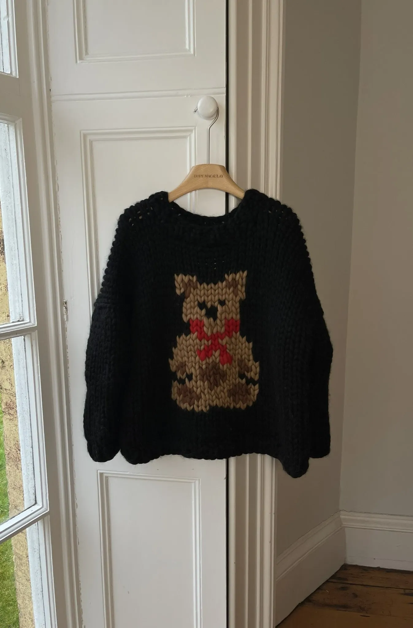 Teddy Bear Black Chunky Knit Sweater S (Discontinued Sample) sold by Hope Macaulay