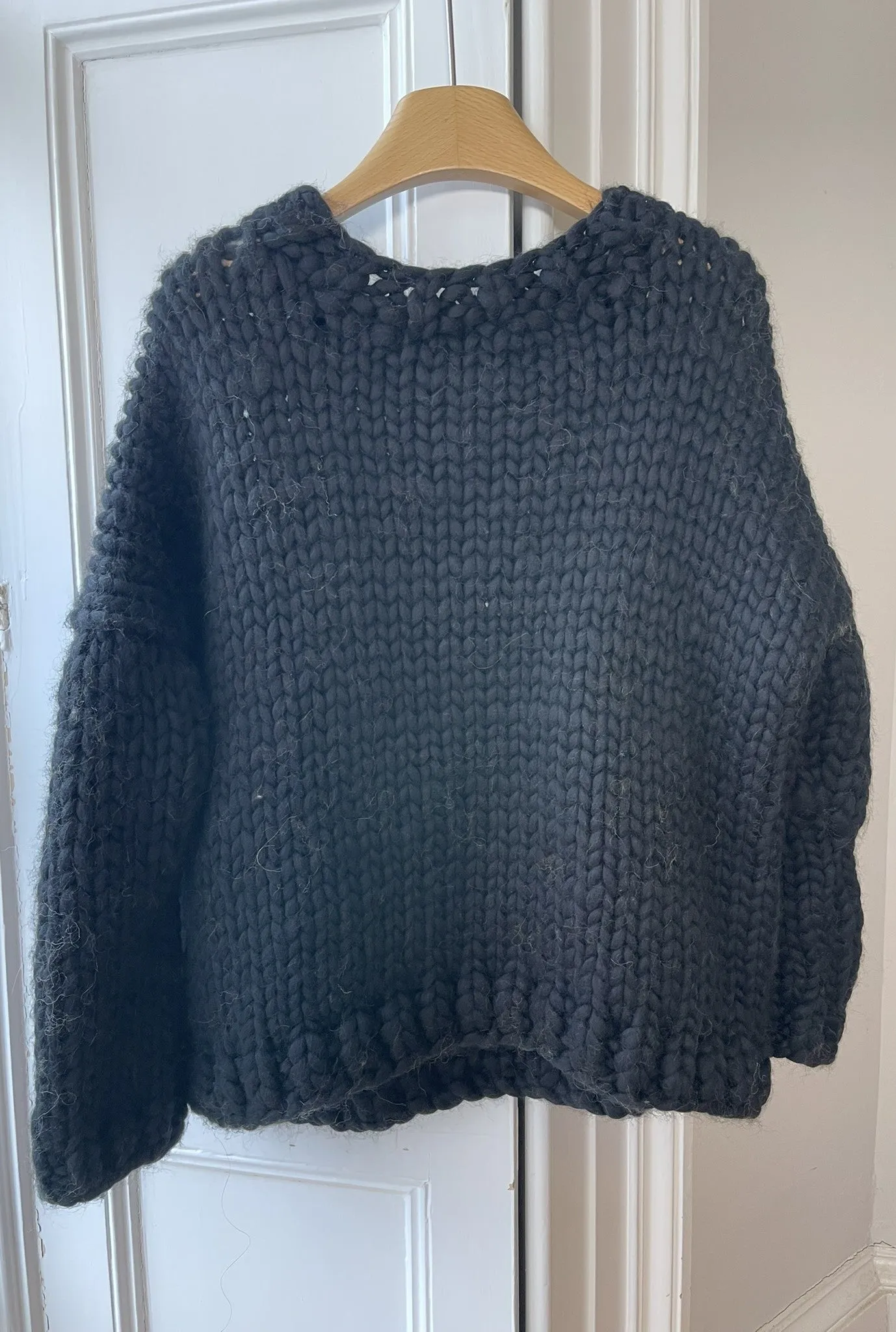 Teddy Bear Black Chunky Knit Sweater S (Discontinued Sample) sold by Hope Macaulay product image thumbnail 4