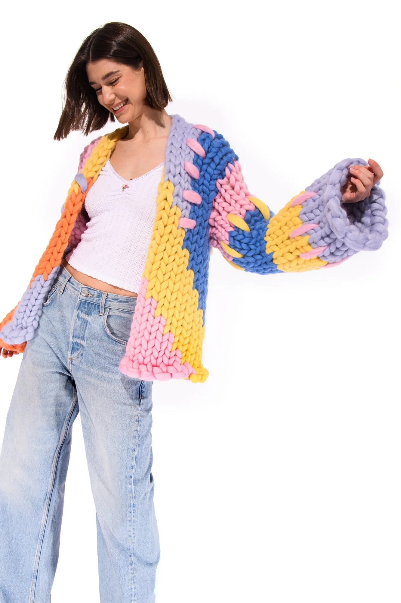 Midi Colourful Colossal Knit Cardigan sold by Hope Macaulay product image thumbnail 3