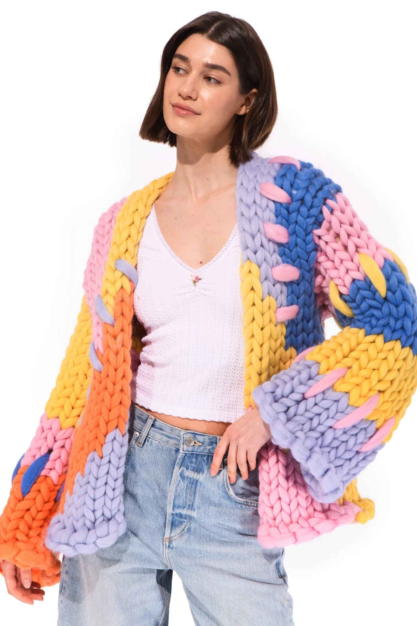 Midi Colourful Colossal Knit Cardigan sold by Hope Macaulay product image thumbnail 5
