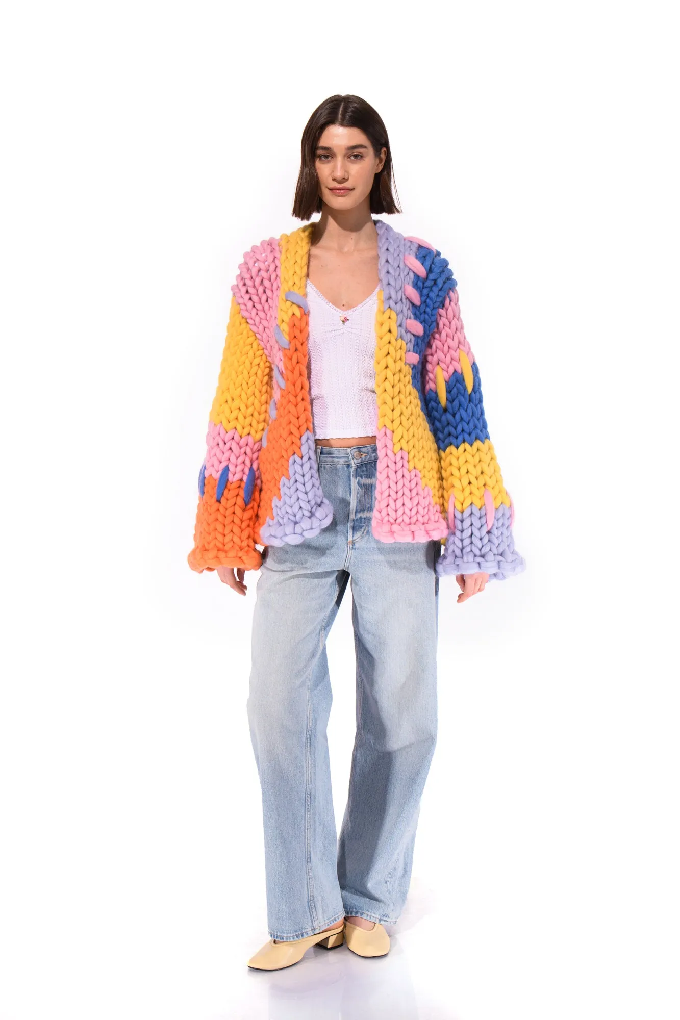 Midi Colourful Colossal Knit Cardigan sold by Hope Macaulay product image thumbnail 4