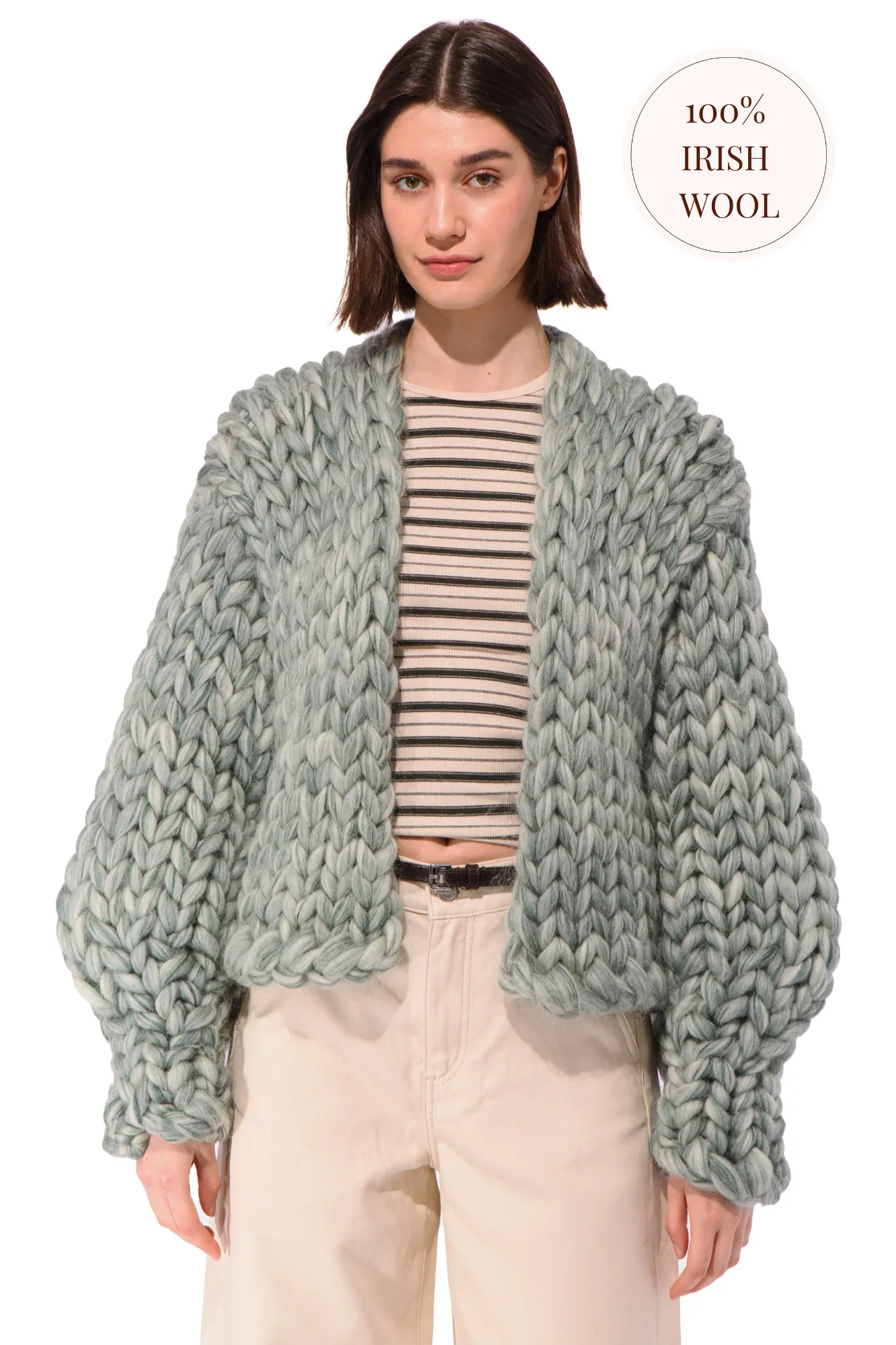 Irish Clover Colossal Knit Cardigan sold by Hope Macaulay