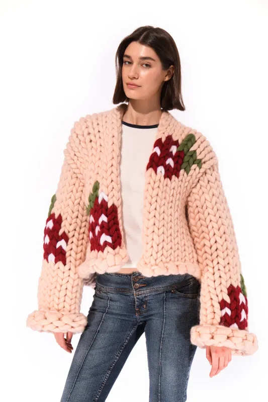 Strawberry Colossal Knit Cardigan made by Hope Macaulay