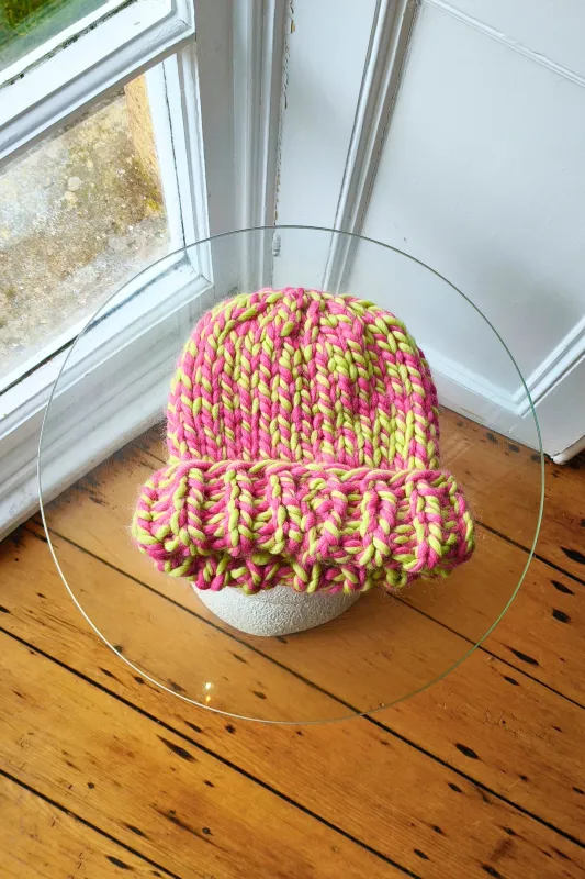 Downhill Irish Alpaca Beanie Hat (Sample) made by Hope Macaulay