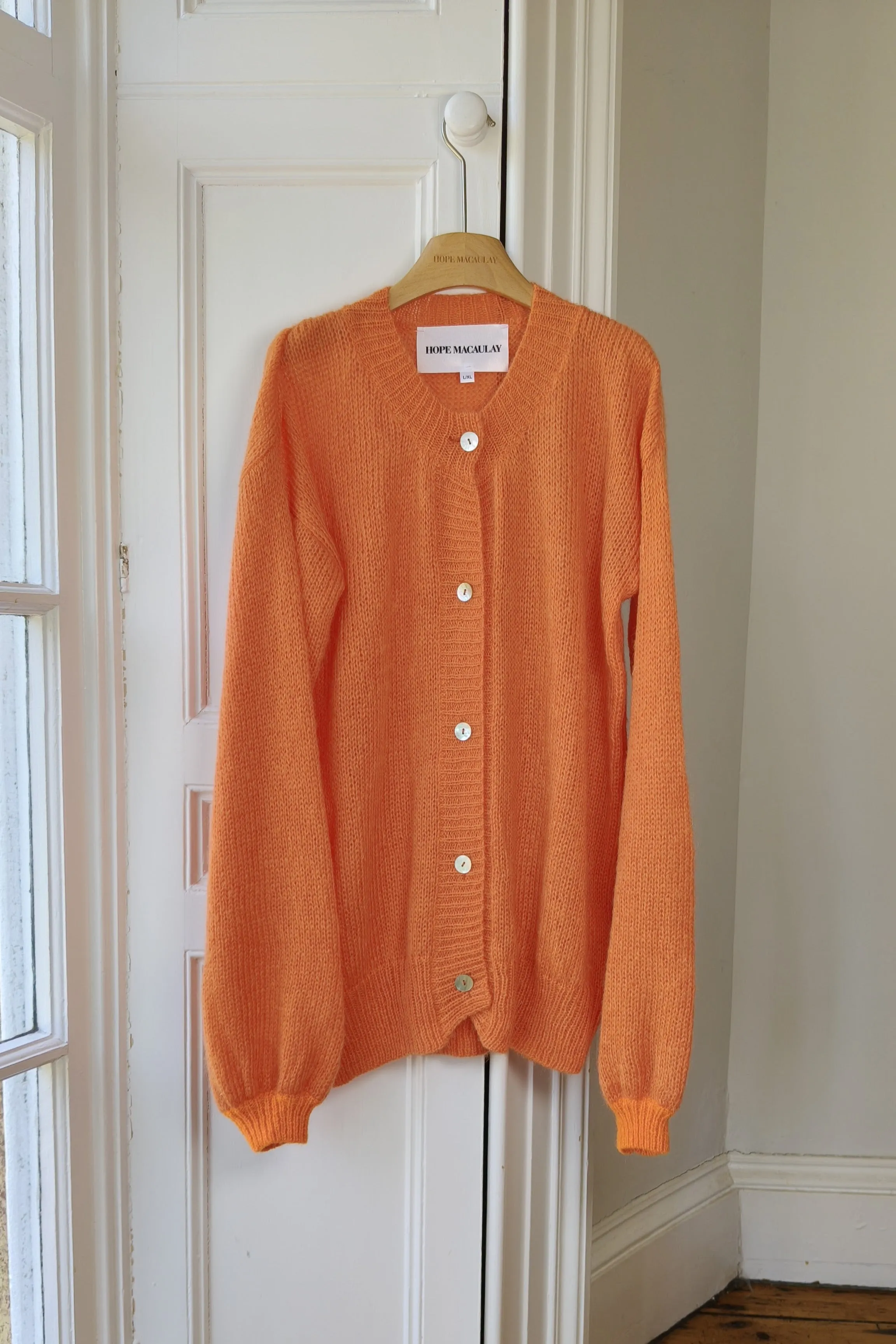 Orange Oversized Fluffy Knit Cardigan L/XL (Sample) sold by Hope Macaulay