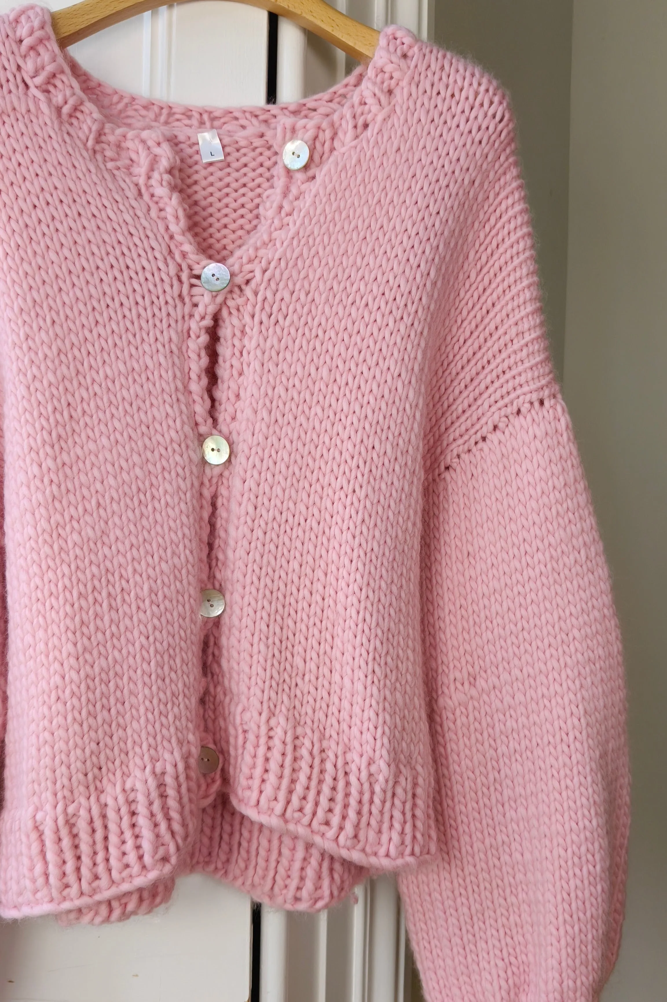 Pink Chunky Knit Cardigan L (Sample) sold by Hope Macaulay product image thumbnail 2