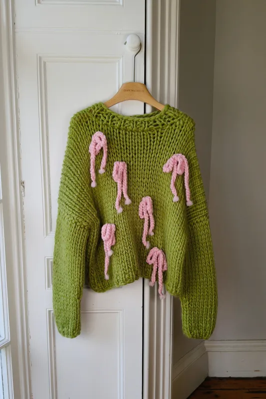 Bow Chunky Knit Sweater S (Sample) made by Hope Macaulay