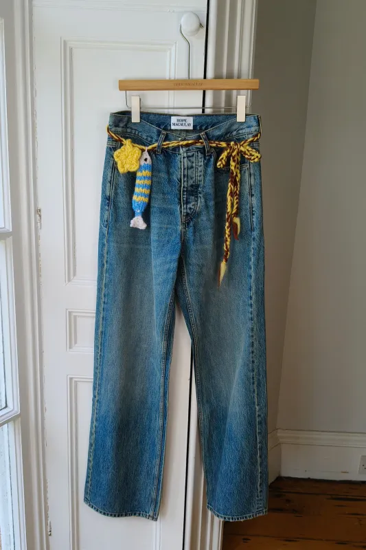 River Charm Belted Jeans (Discontinued Sample) made by Hope Macaulay