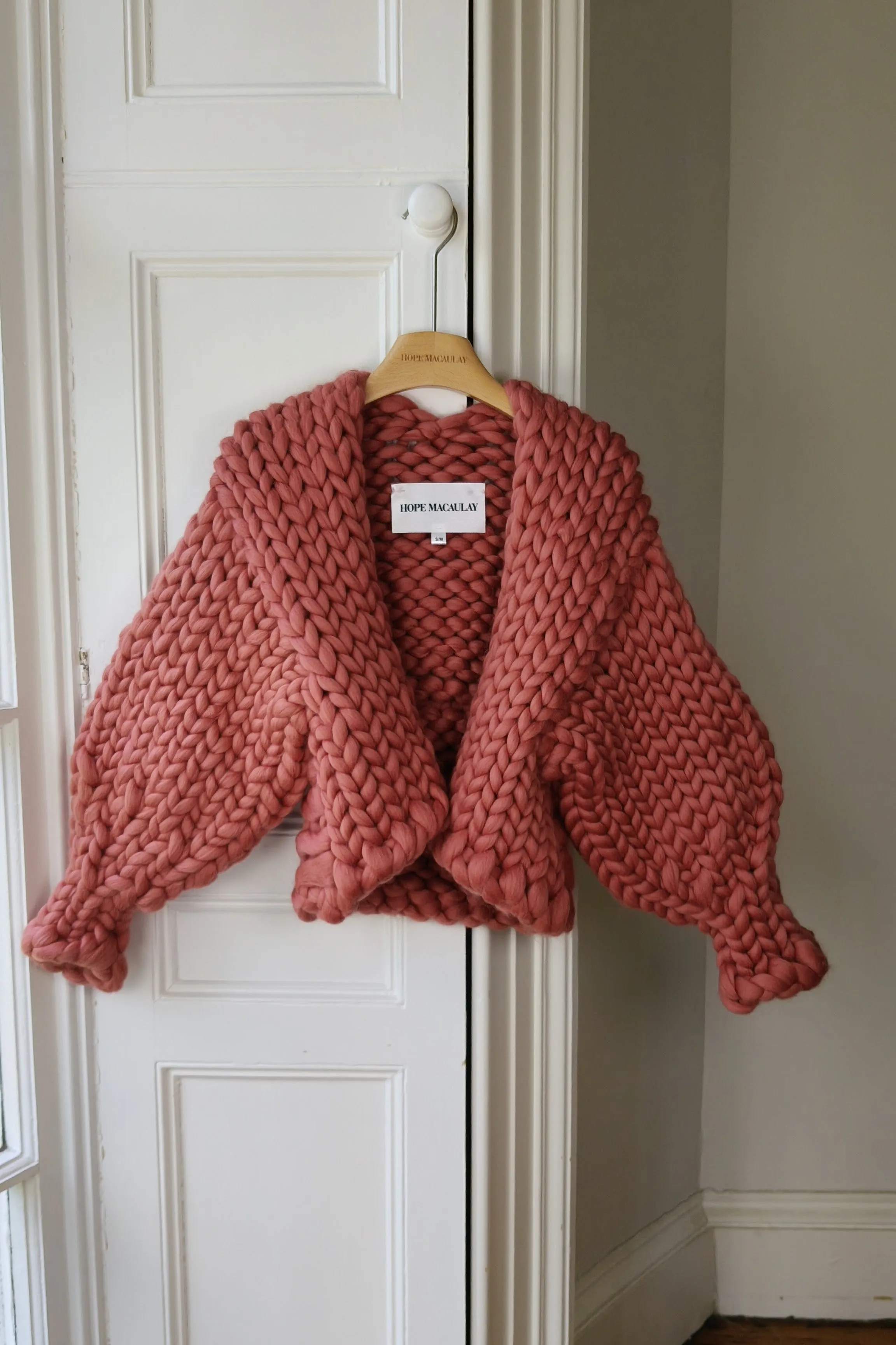 Dusty Rose Colossal Knit Cardigan S/M (Merino Sample) sold by Hope Macaulay