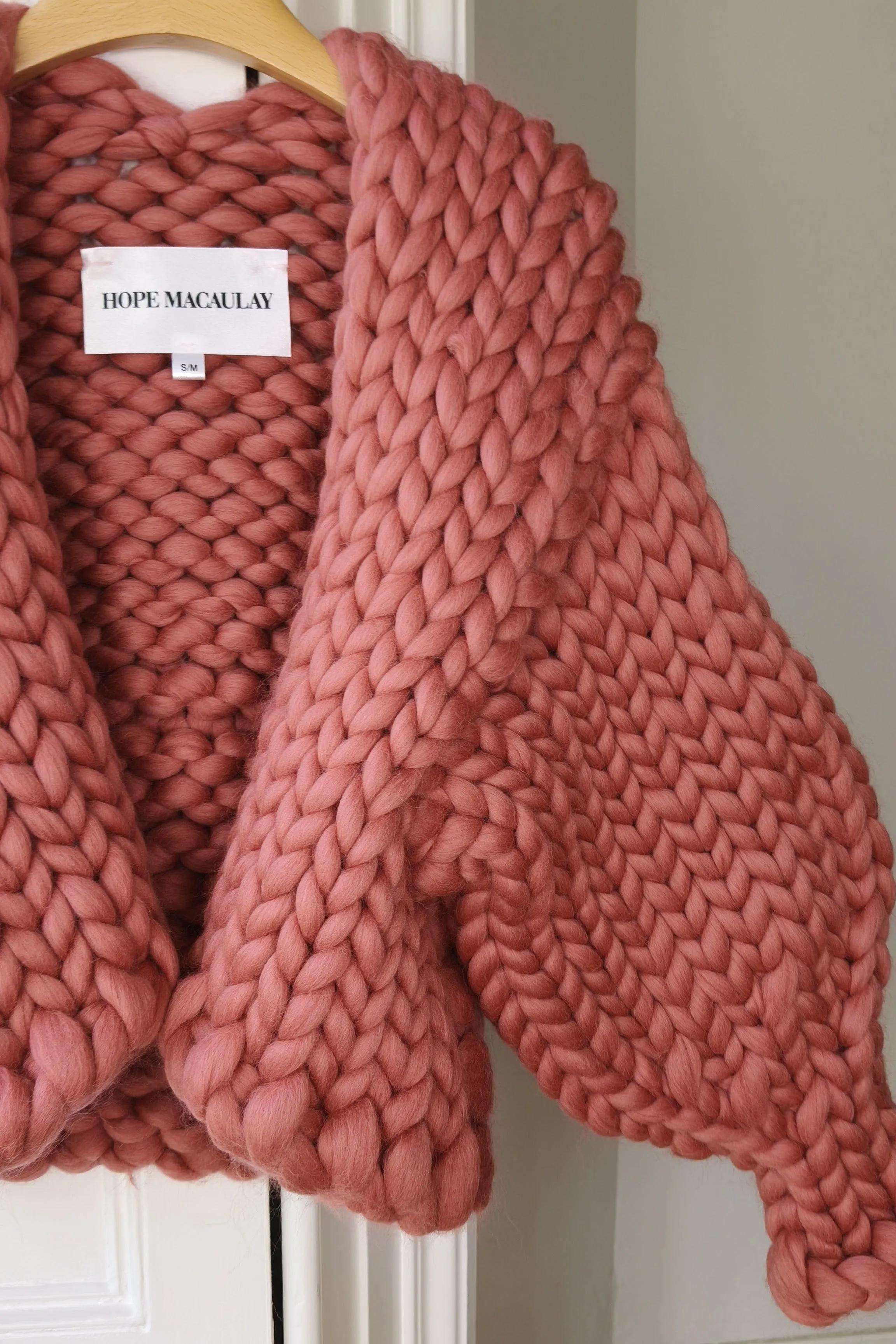 Dusty Rose Colossal Knit Cardigan S/M (Merino Sample) sold by Hope Macaulay product image thumbnail 2