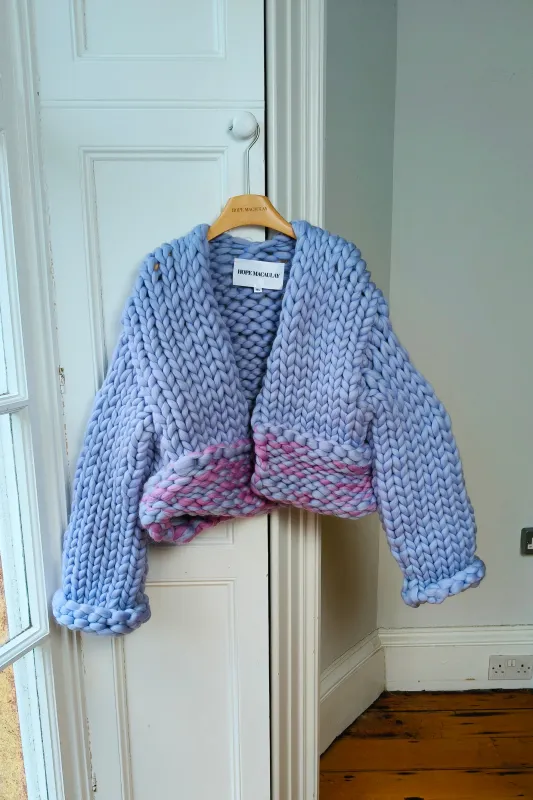 Blue & Purple Colossal Knit Cardigan M/L (Sample) made by Hope Macaulay