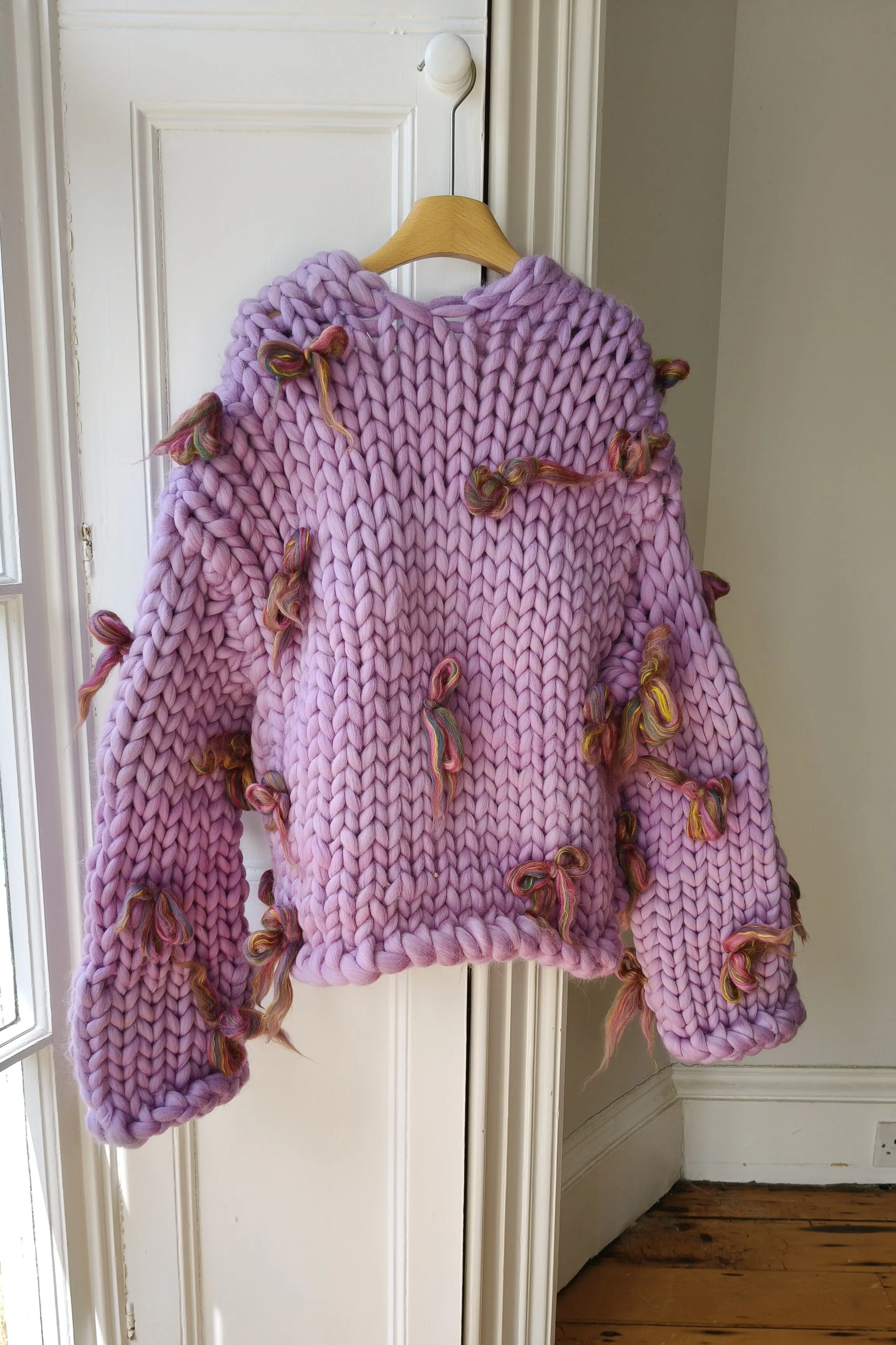 Purple Bow Colossal Knit Cardigan L/XL (Sample) sold by Hope Macaulay product image thumbnail 3