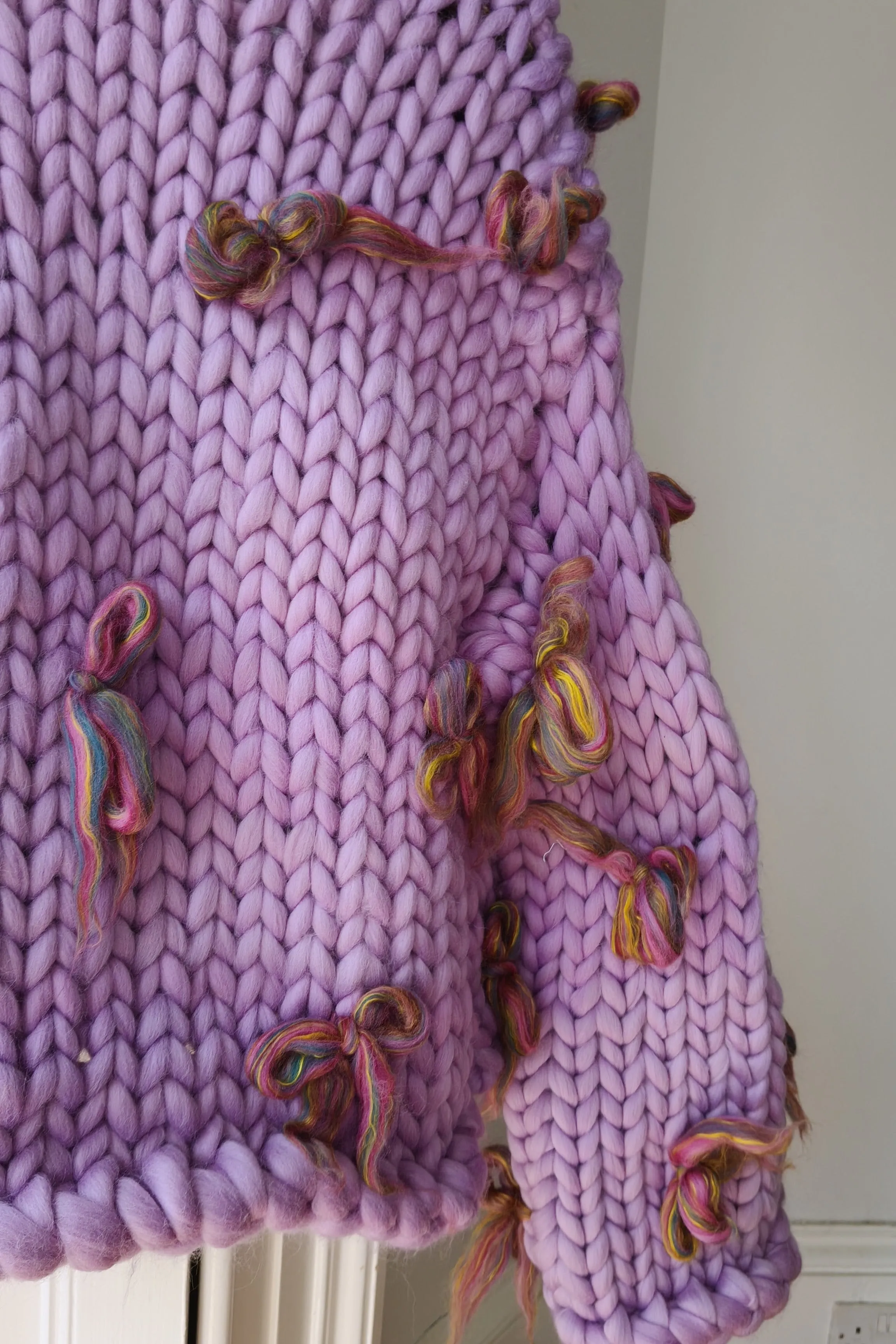 Purple Bow Colossal Knit Cardigan L/XL (Sample) sold by Hope Macaulay product image thumbnail 4
