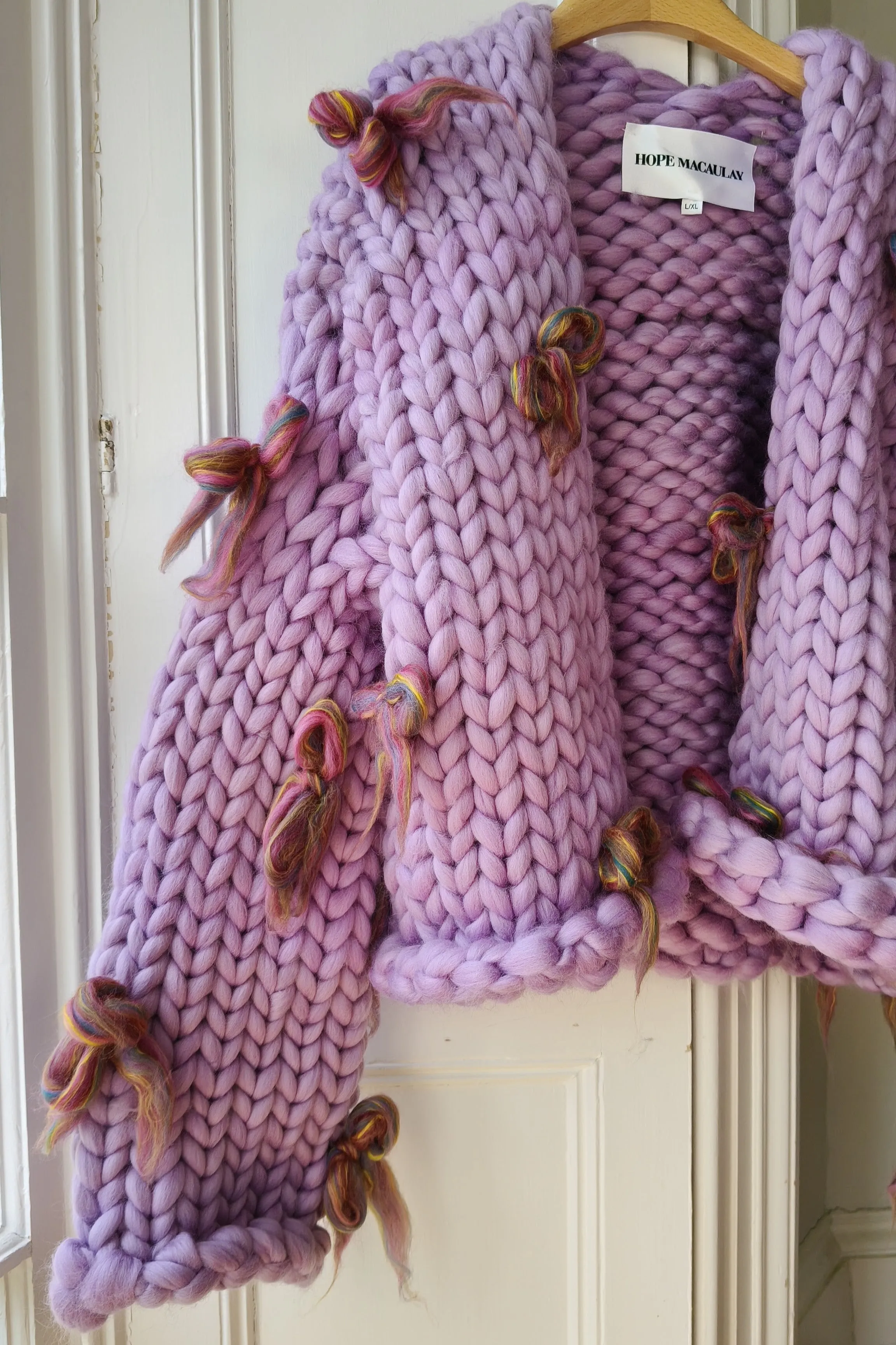Purple Bow Colossal Knit Cardigan L/XL (Sample) sold by Hope Macaulay product image thumbnail 2