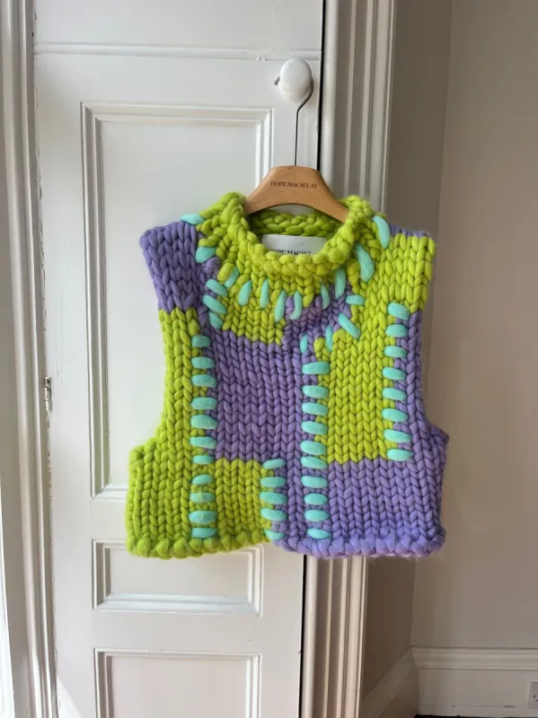 1of1 Seaweed Chunky Knit Sweater Vest S/M (Sample) sold by Hope Macaulay