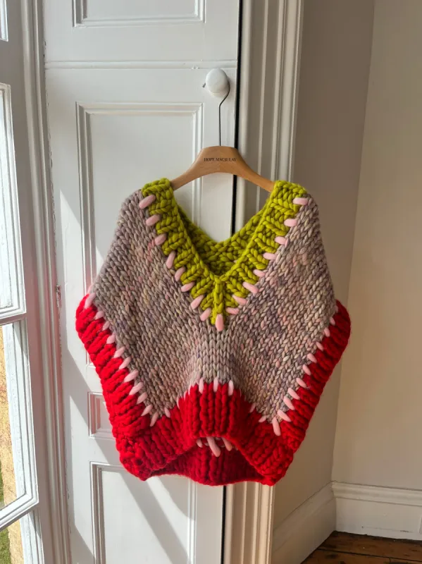 1of1 Red & Green Blended Chunky Knit Sweater S/M (Sample) sold by Hope Macaulay