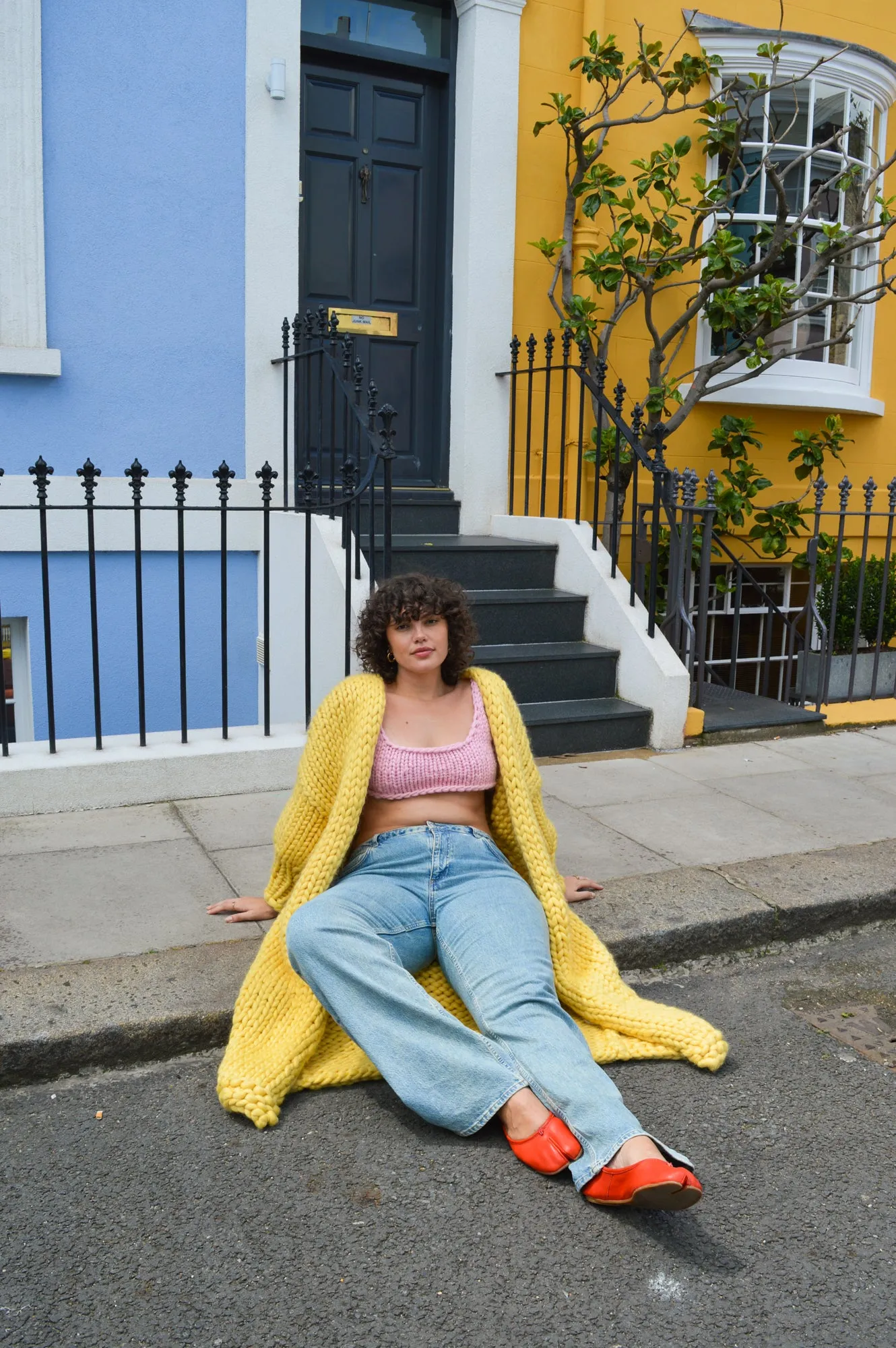 Yellow Chunky Knit Maxi Cardigan sold by Hope Macaulay product image thumbnail 2