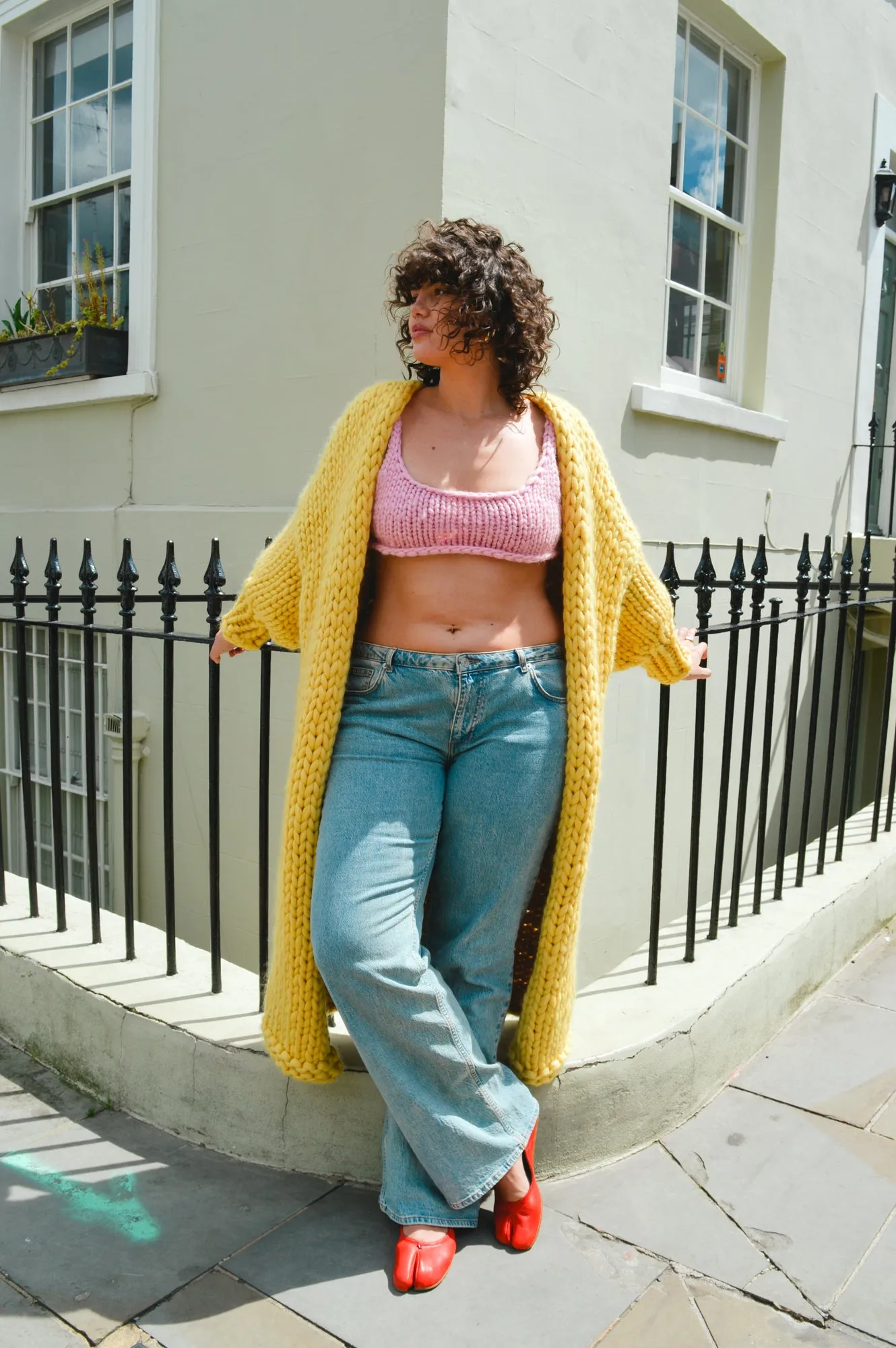 Yellow Chunky Knit Maxi Cardigan sold by Hope Macaulay product image thumbnail 4