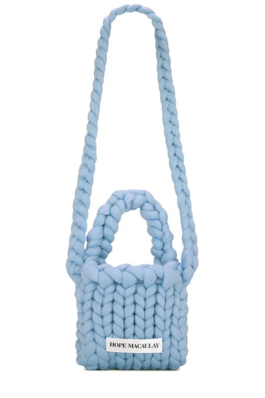 Blue Colossal Knit Crossbody Bag made by Hope Macaulay