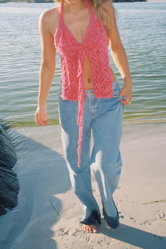 Hot Pink Banana Knit Top sold by Hope Macaulay